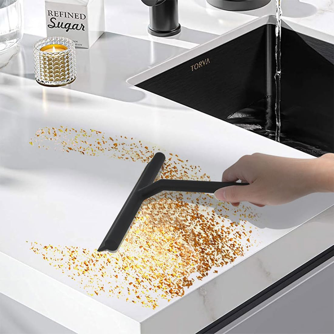 Weddhuis Shower Squeegee Silicone Window Squeegee Bathroom Wiper with Stainless Steel Core for Shower, Bathroom, Mirror, Glass Cleaning, Tiles image number 1