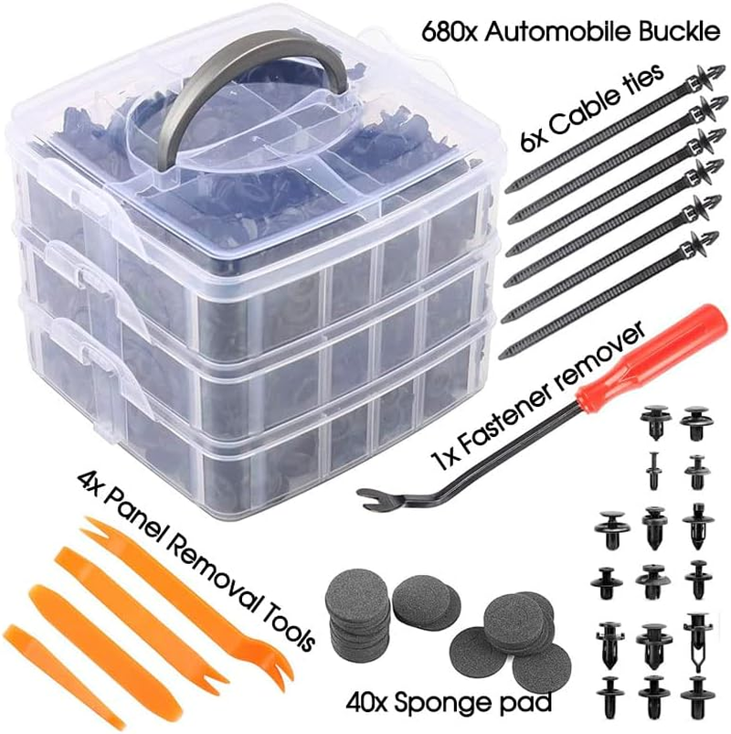 LEDON 731X Car Trim Body Clips Kit Rivets Retainer Auto Panel Bumper Plastic Fastener Universal Plastic Push Pin Clips for Bumper, Fender, Door image number 4