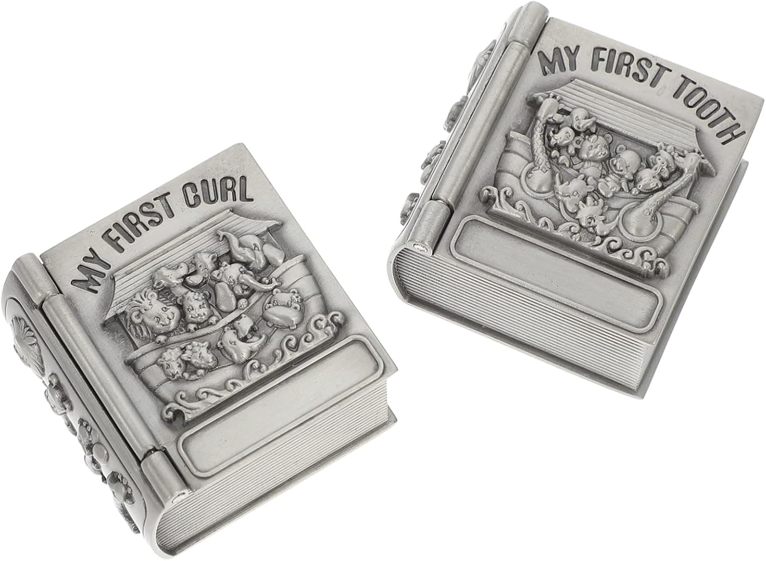 2 Pcs Tooth Boxes Kids Keepsake Teeth Cases Silver Retro Storage Containers Organizing Toddlers image number 4