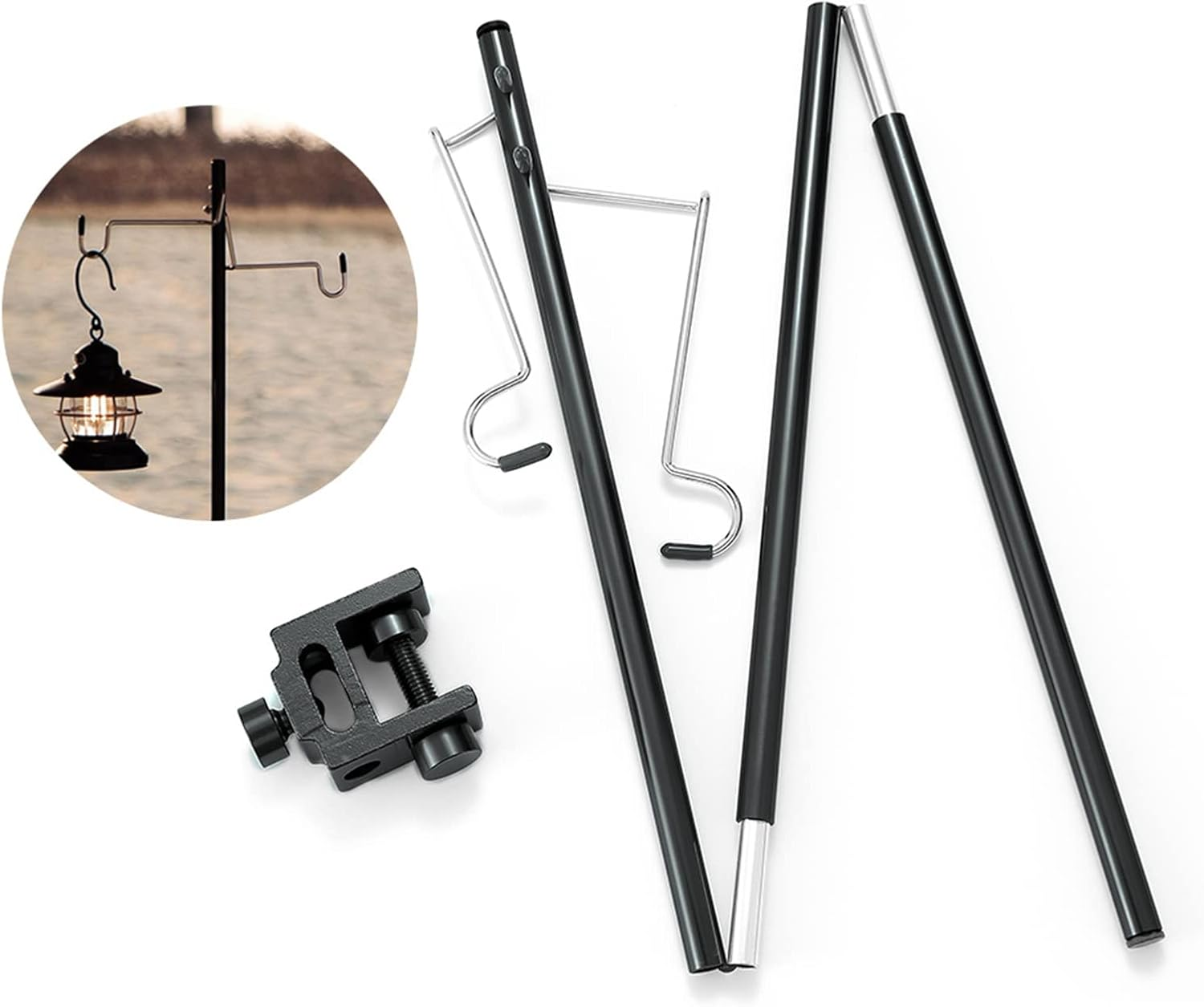 Joyeee Folding Camping Lantern Stand Pole Stake Accessories, Camping Light Stand Pole Hanger Camping Equipment, Outdoor Picnic Lighting Device Gift for Men Father
