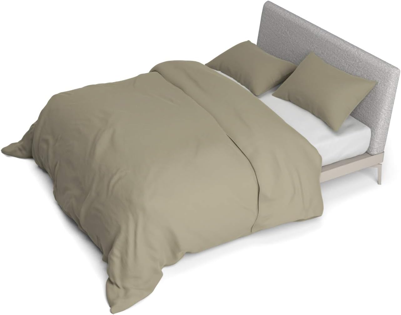 Satin Plain Satin Duvet Cover Set 2 Seats Avio