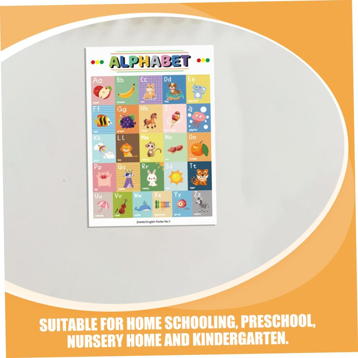 FUNOMOCYA 12Sheets Educational Preschool Posters Wear-Resistant English Learning Wall Charts for Boy Girl Teaching Tools for Homeschooling Kindergarten and Nursery Activities image number 5
