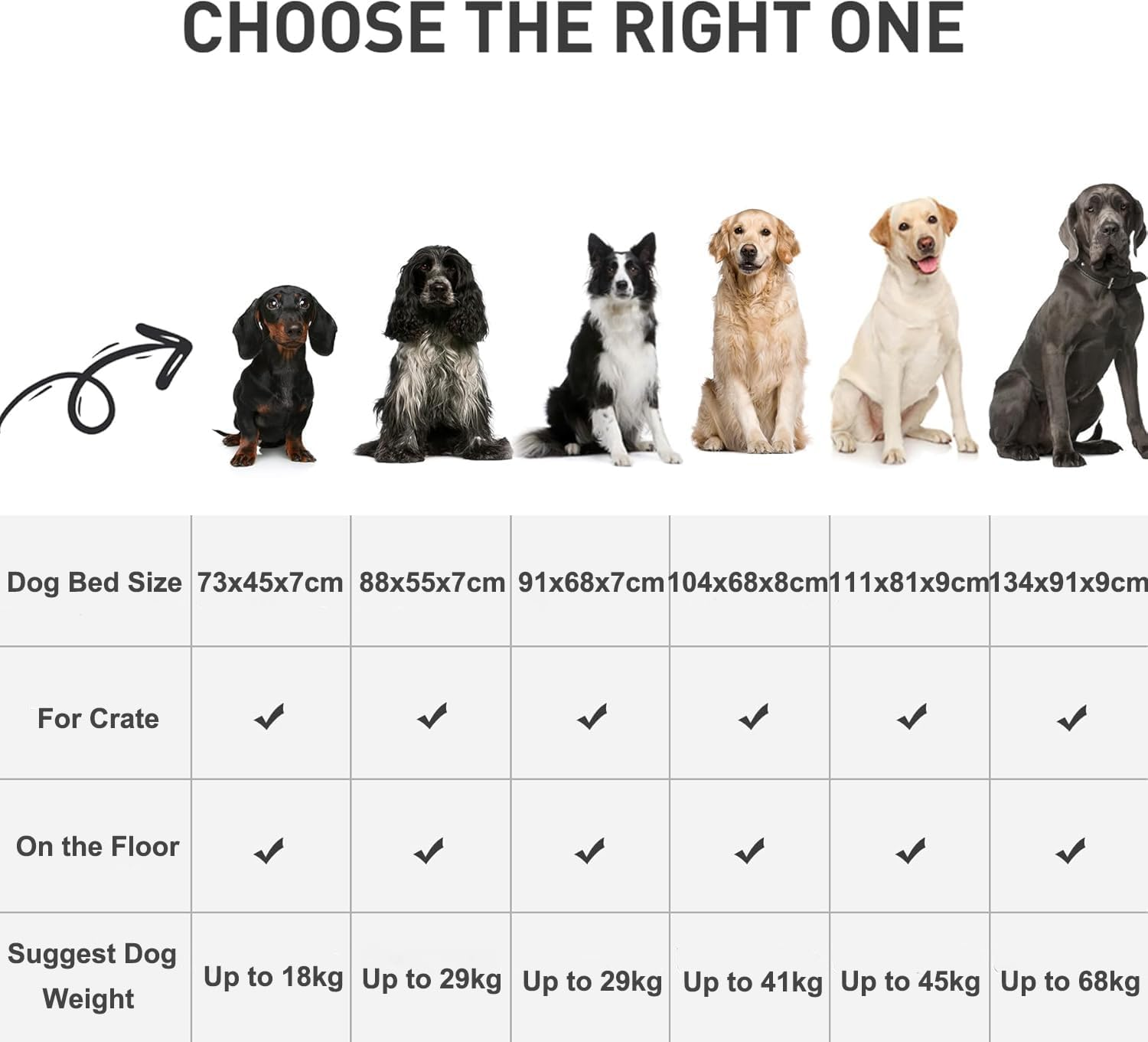 Waterproof Dog Bed Large Size Dog Orthopedic Dog Beds for Crate with Removable Washable Cover Egg-Crate Foam Pet Pad Mat with Anti-Slip Bottom (Grey, 104X68X8Cm) image number 3