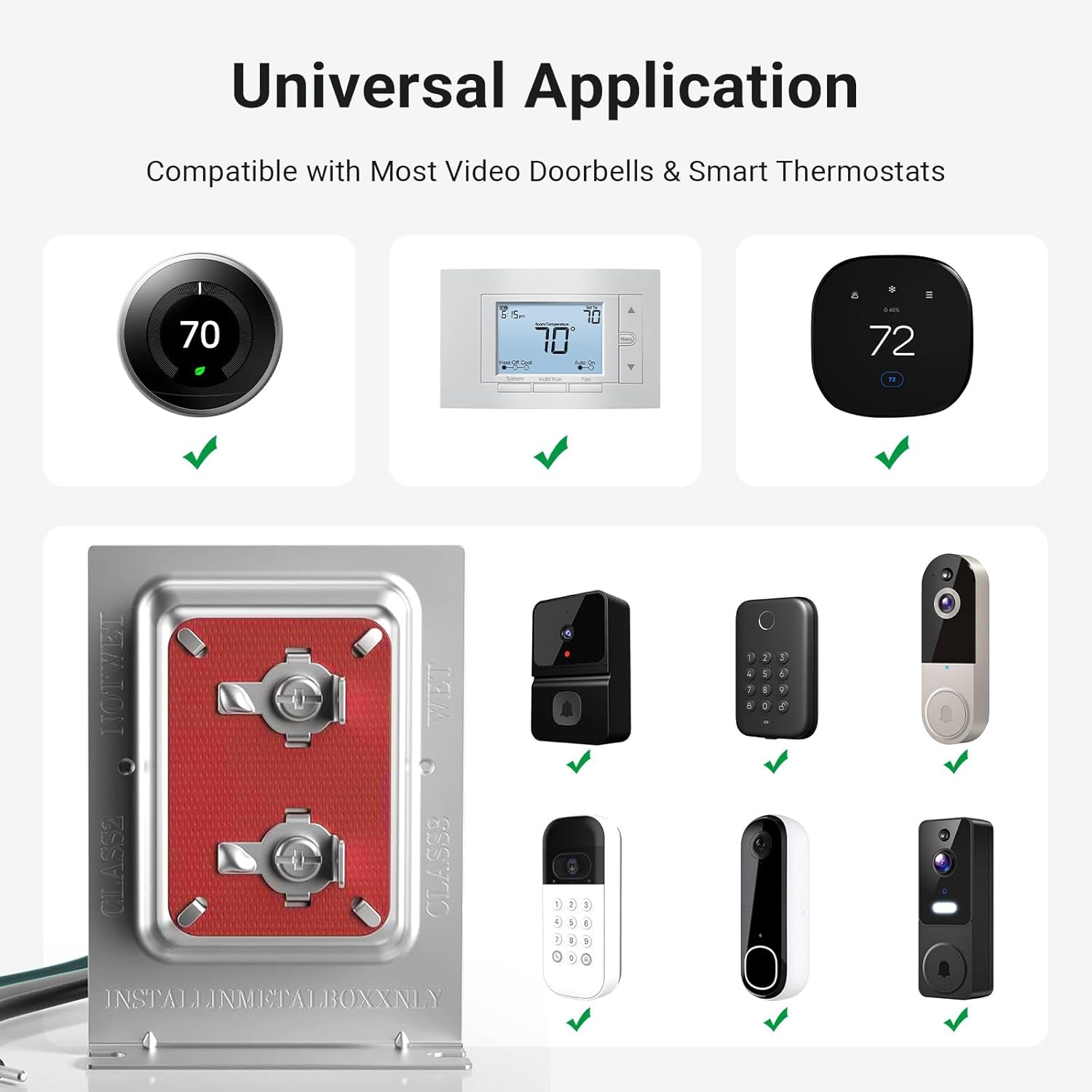 IXTRA 20V 40VA Doorbell Transformer - Compatible with Ring, Nest Hello, Google Doorbell, Eufy, Arlo Video Doorbell & Hardwired Door Chimes - Low Voltage Power Supply for Smart/Wired Doorbells image number 6