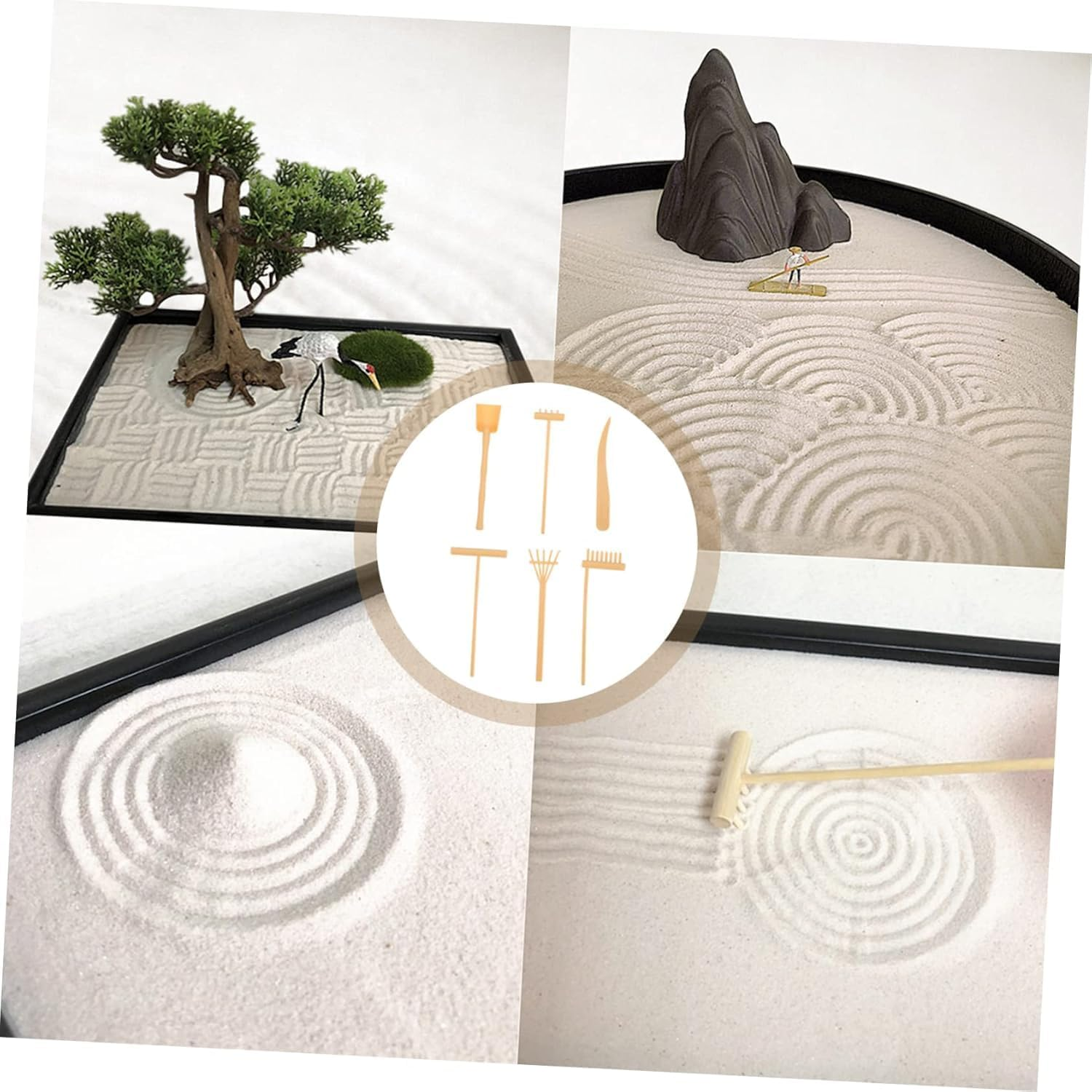 12Pcs Mini Rake for Zen Garden - Lightweight Plastic Desktop Rakes, Compact Push Tools for Meditation, Home Decoration & Unique Zen Garden Creation (Skin) image number 6