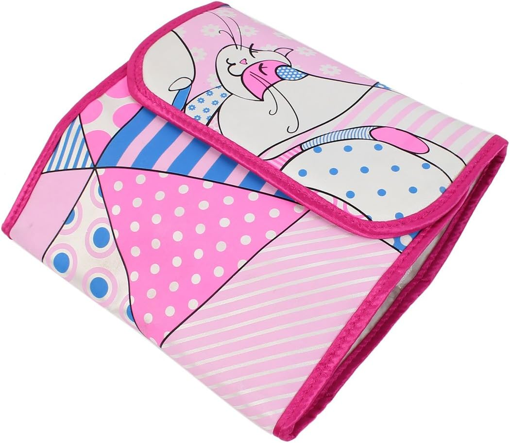 Ruilogod Polyester Lady Toiletry Wash Foldable Cosmetic Storage Handbag Fuchsia (Id: 505 Cc2 E4A A9B 237, Multiple Colors, Small, Wire Collated