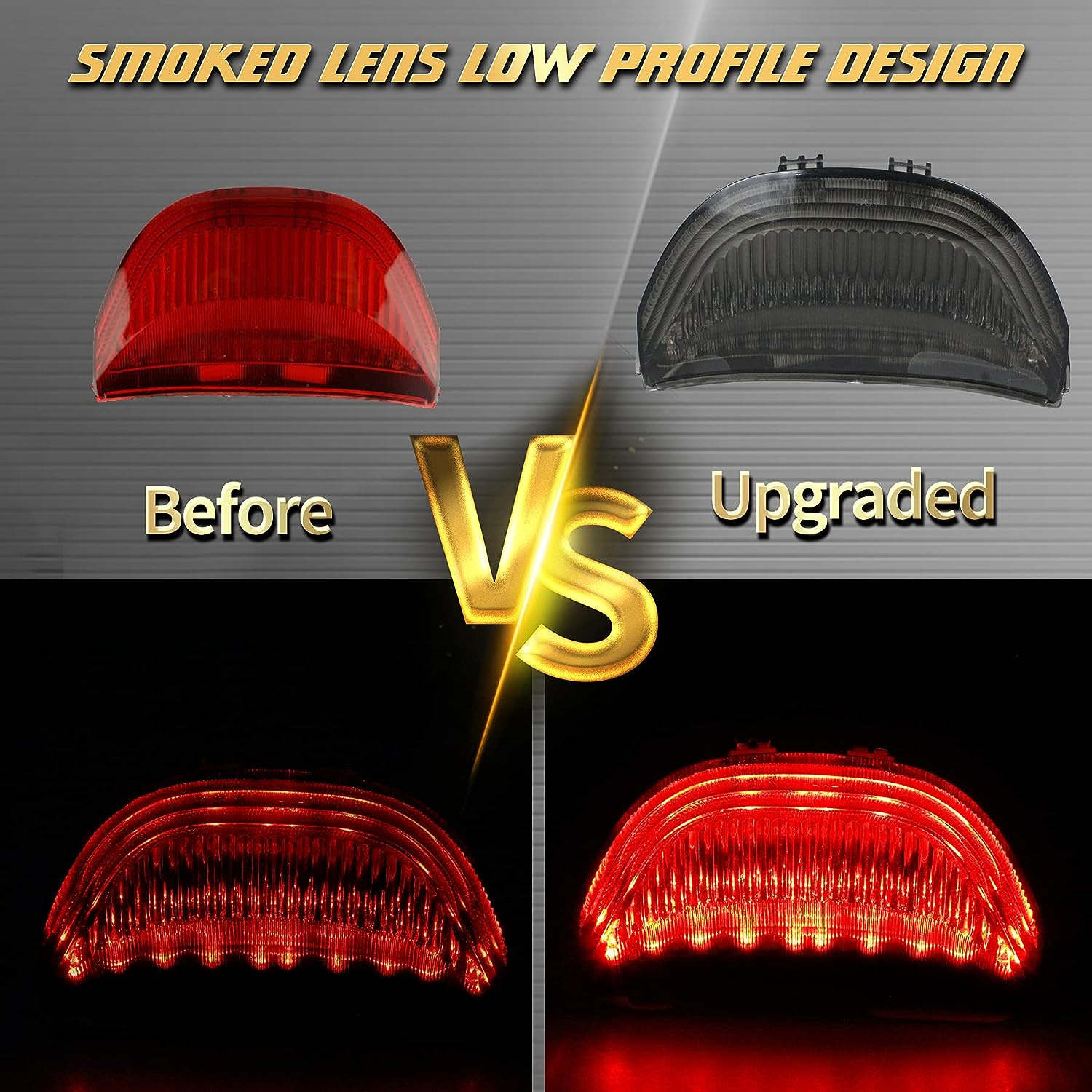 QUASCO Led Brake Tail Light Smoked Taillights with Turn Signal Compatible with Honda CBR600RR 2003-2006, CBR1000RR 2004-2007 image number 3