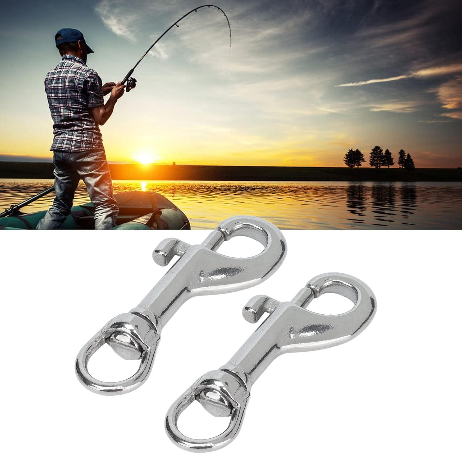 2 Pieces Universal Heavy Duty 316 Stainless Steel 65Mm Swivel Snap Hook for Diving Marine Applications Stainless Steel Clips Hardware Industrial Single Bolt image number 5