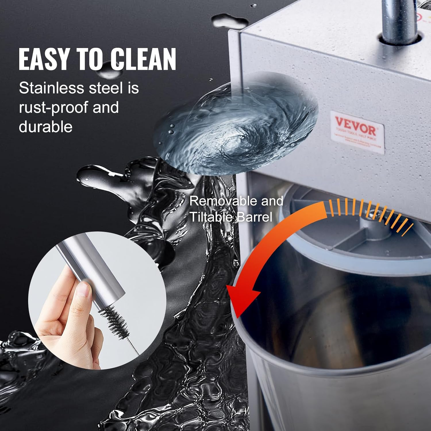 VEVOR Manual Sausage Stuffer, 10 L / 22 LBS Vertical Sausage Machine, Dual-Speed Meat Stuffer, Made of Food-Grade 304 Stainless Steel, Includes 5 Stuffing Tubes, for Home Kitchen Restaurant Commercial image number 4