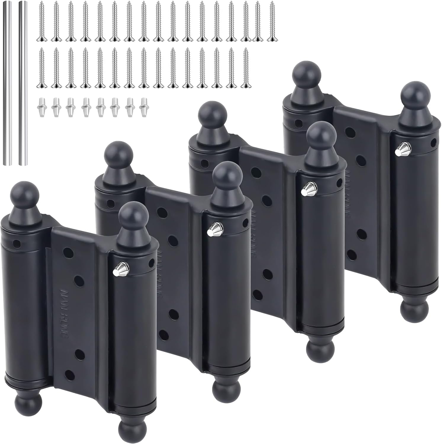 4 Pack 3&rsquo;&rsquo; Double Action Hinges, Double Swing Hinges Swinging Door Hinge Cafe Door Hinges, Stainless Steel Trap Door Hinges Spring Hinge (3&rsquo;&rsquo;) image number 3