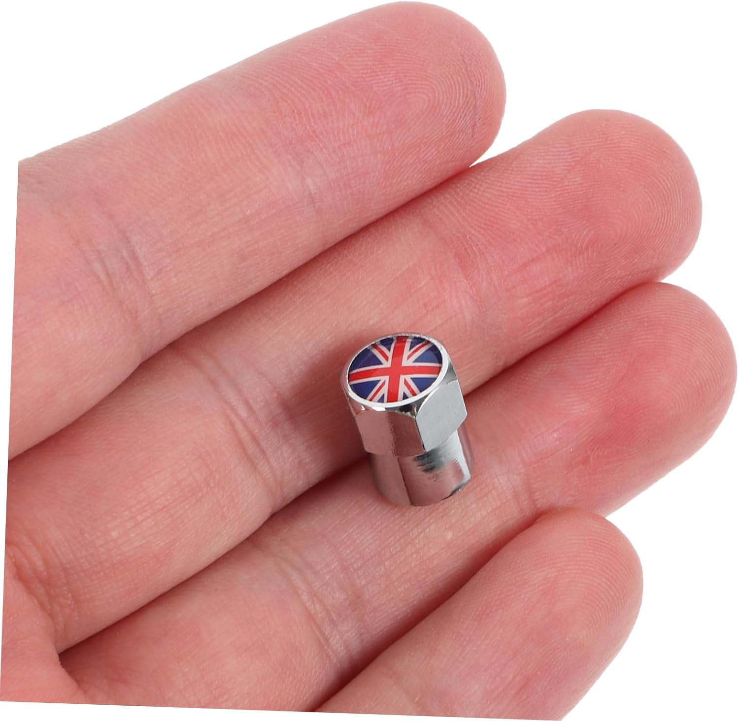 PLAFOPE 4Pcs Universal Car Tire Valve Stem Caps Metal Mini Valve Covers with UK Flag Design for Cars Suvs Trucks Sturdy Decorative Tyre Caps for Automotive Wheel Accessories image number 3