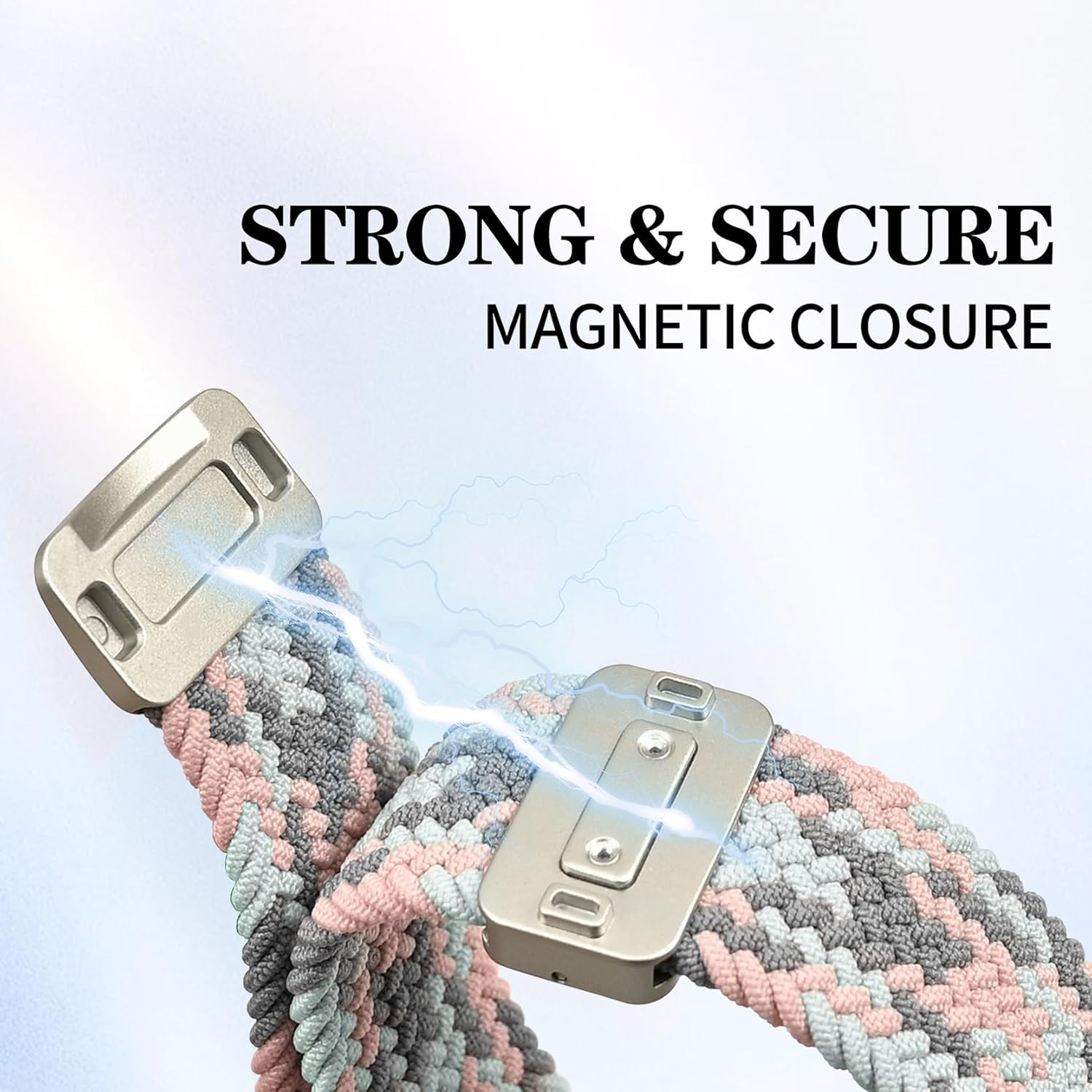 22Mm Magnetic Braided Watch Band Compatible with Garmin Venu 3/Venu 2/Venu 4 45Mm/Vivoactive 4/Forerunner 570 47Mm/265/255/255 Music,Quick Release Elastic Nylon Soft Sport Stretchy Strap image number 6