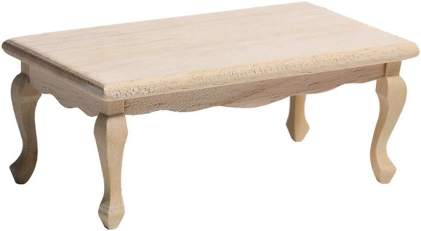 TOYANDONA Dollhouse Table 1:12 Miniature Miniature Tea Table Wooden Furniture Model Mini House Accessory for Dollhouse Fairy Garden image number 3