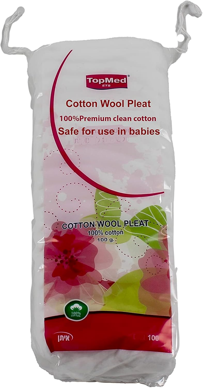 Top Med Cotton Wool Pleat 100G Pure Cotton