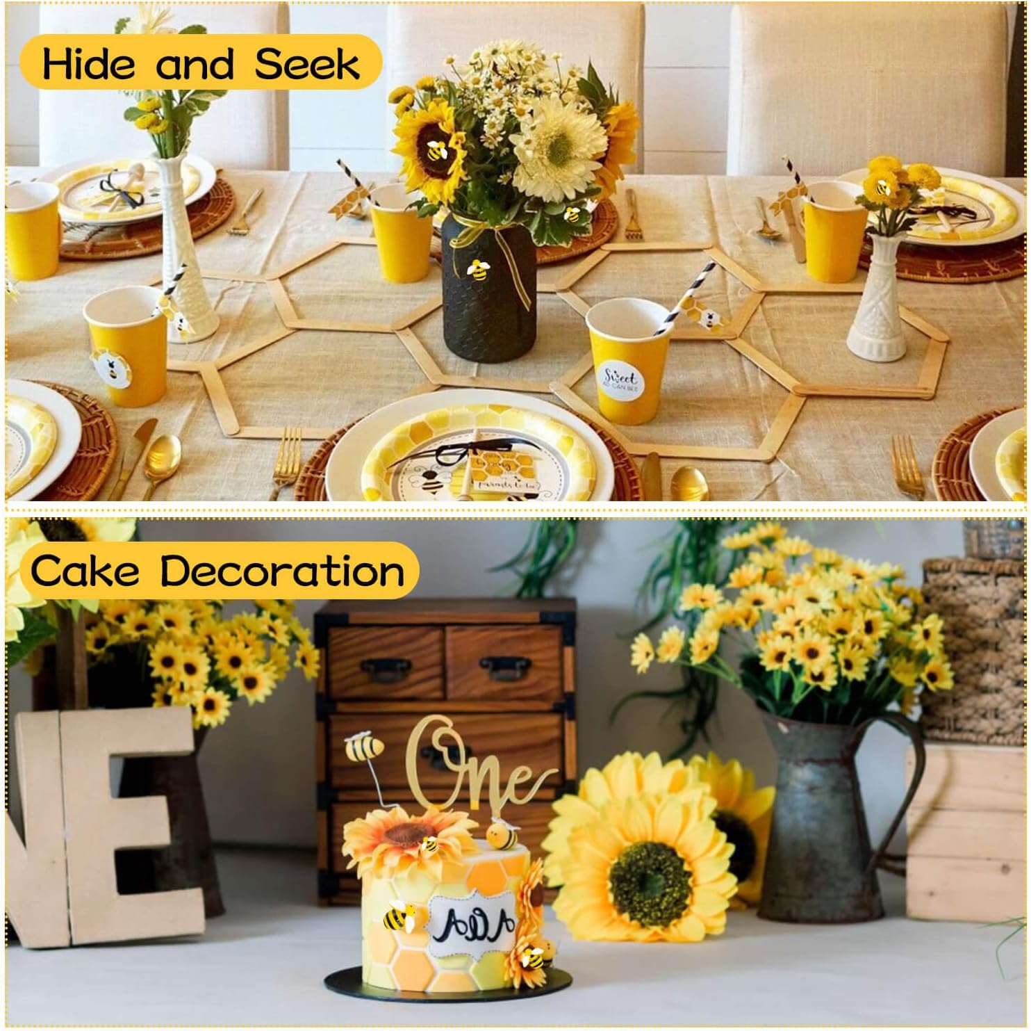 Tidponra 120PCS Bumble Bee D&eacute;cor, Resin Honey Bees for Crafts, Small Plastic Bees Ornaments for Decorations image number 3