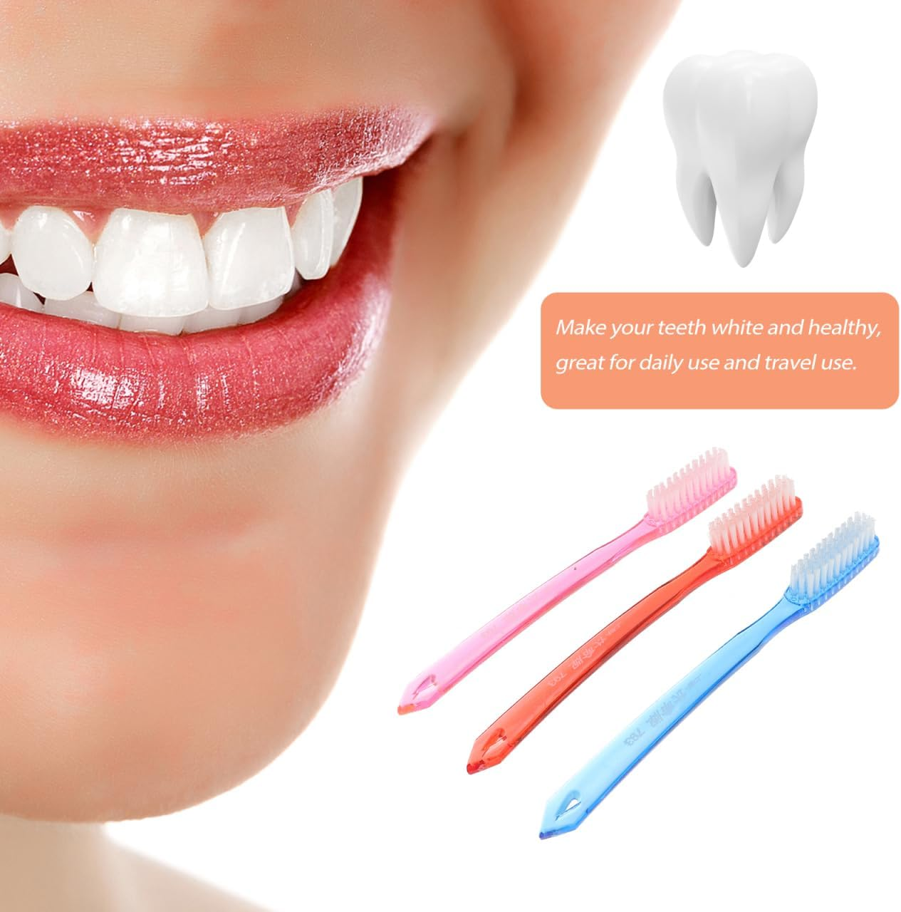 Mobestech Super Hard Toothbrush 6 Pack Adult Toothbrushes Firm Bristles for Effective Stain Cleaning Comfortable Grip for Daily and Travel Use image number 4