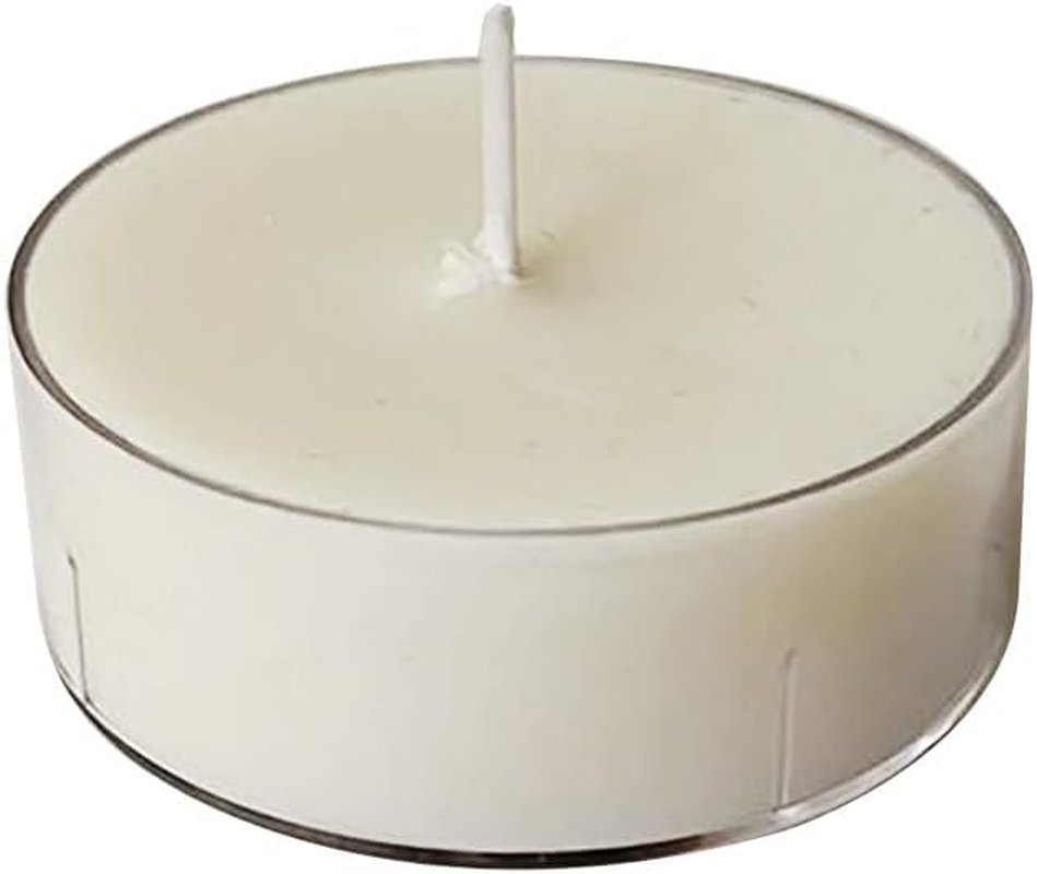 Set of 12 Maxi Tea Lights with Transparent Cup - Vegetable Wax Colour Ivory - Burn Time 10 Hours - Diameter 5.7 Cm Cereria Di Giorgio