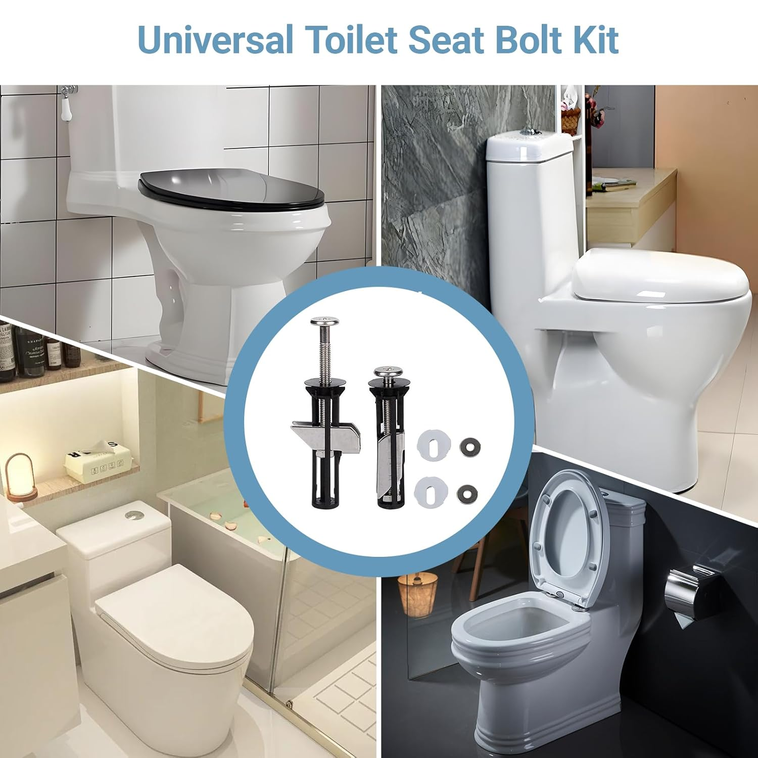 LOLLIDO 4PCS Toilet Seat Fastener Bolt Kit - Heavy Duty Toilet Seat Bolt Kit, New Universal Toilet Seat Screw Replacement - Nut Screw for Easy Installation, Maintenance of Toilet Seats image number 4