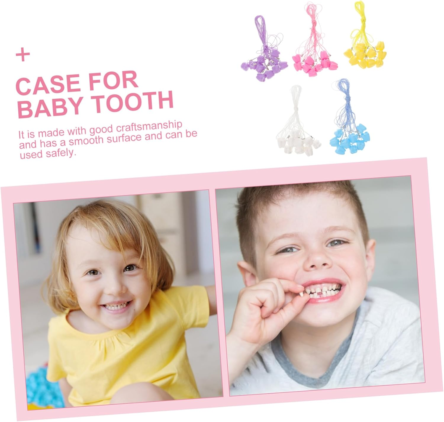 50Pcs Tooth Keepsake Box Adorable Tooth Storage Organizer for Boy Girl Christening Birthday More Random Colors Lightweight Design image number 3