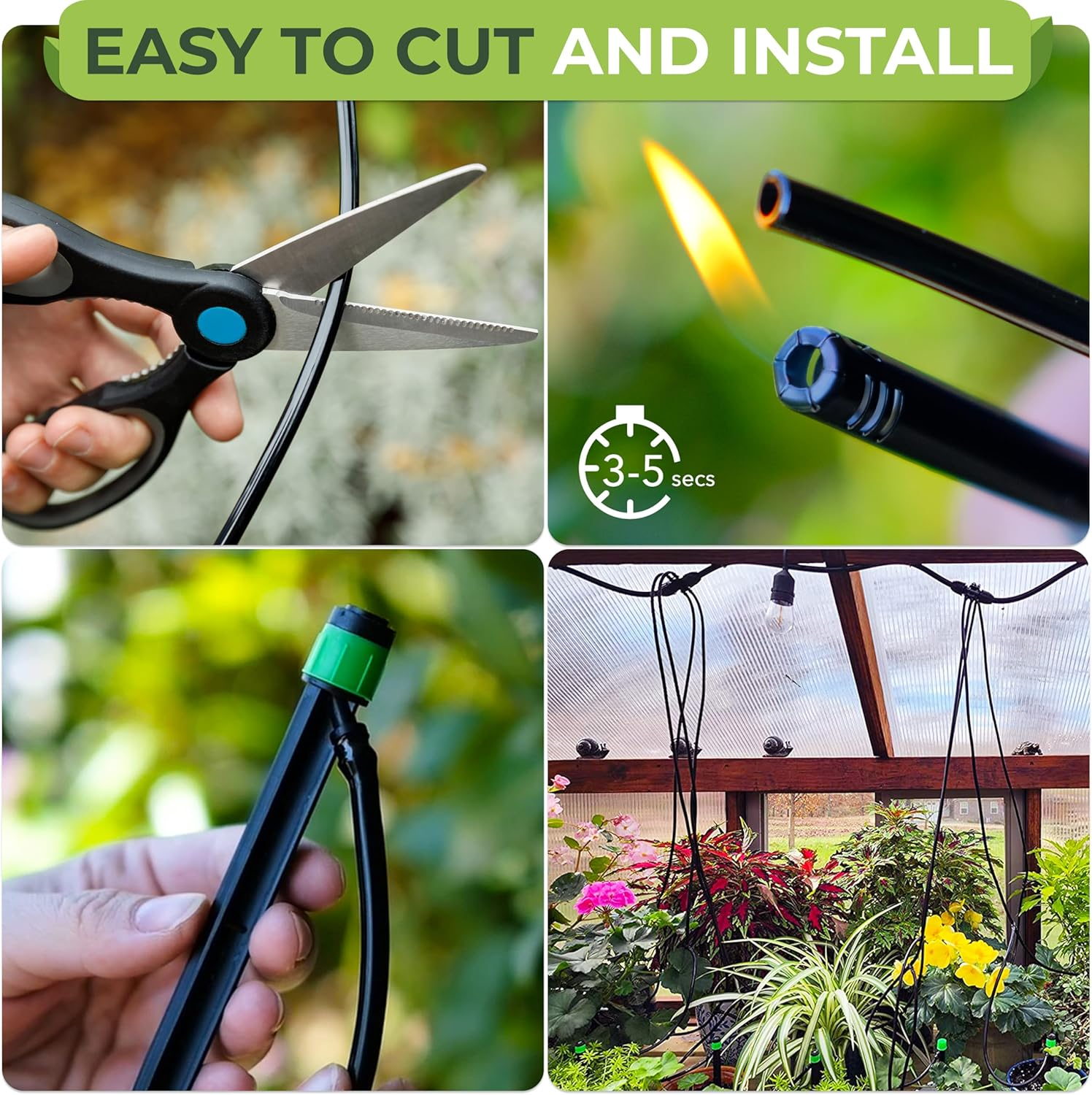 CARPATHEN 1/4 Drip Irrigation Tubing - 100Ft Black Drip Irrigation Hose Perfect for DIY Garden Irrigation System, Hydroponics, Misting, or as Blank Distribution Tubing for Any Garden Project image number 1