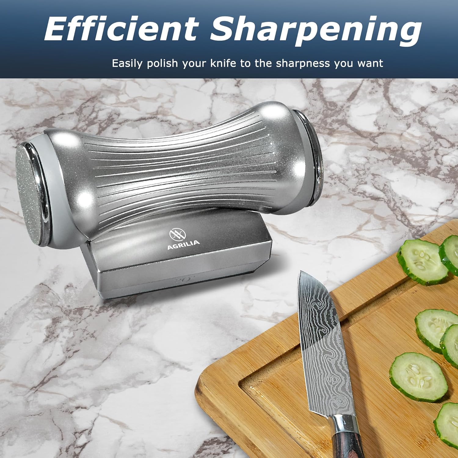 Rolling Knife Sharpener - Premium Sharpening Kit for All Knife Set - 360 & 600 Diamond - 1000 & 3000 Whetstone Ceramic Discs for All Hardness Levels - Gripable Aluminum Body, 4 Angles