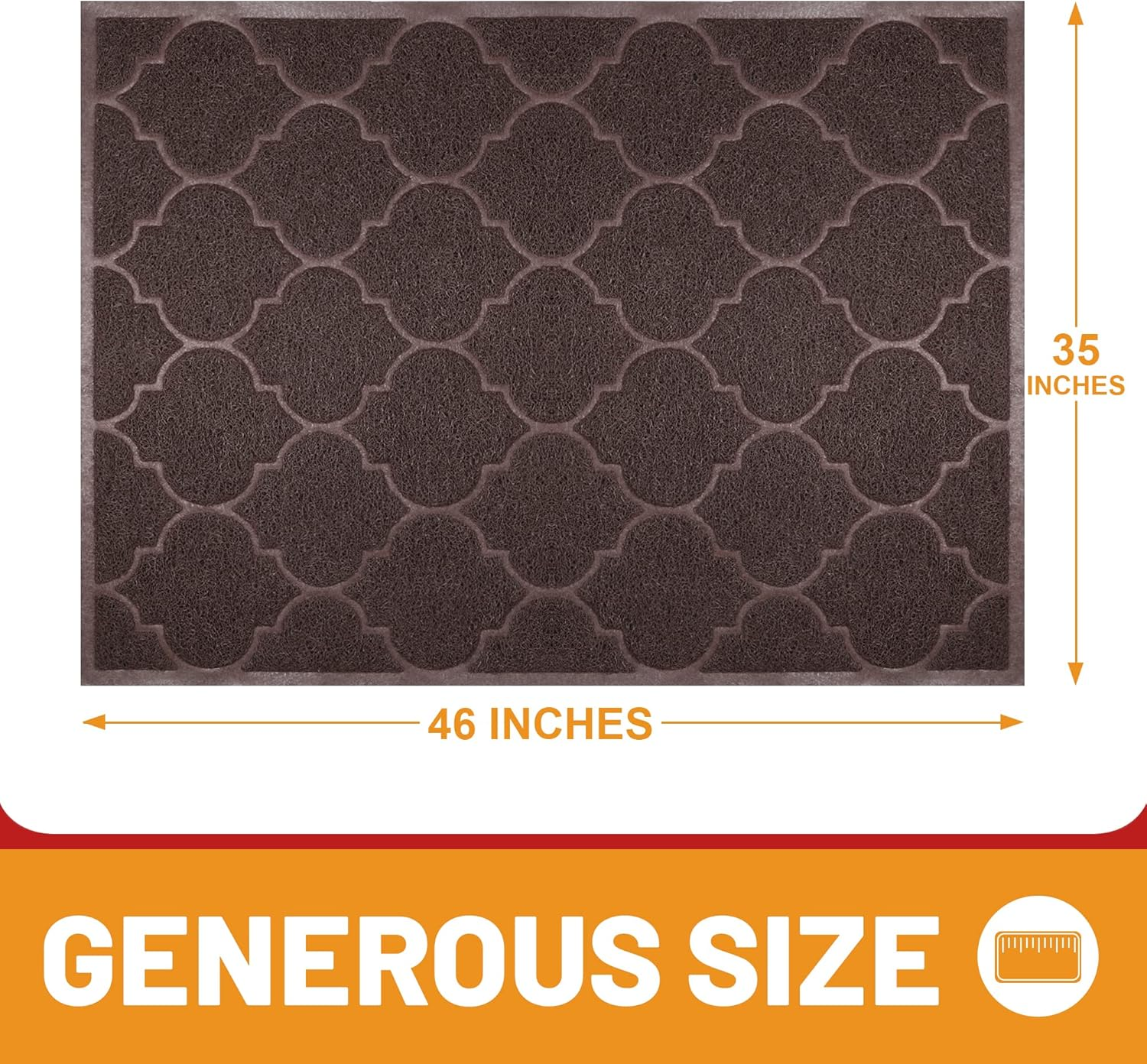 Large Door Mats,46X35 Inches XL Jumbo Size Outdoor Indoor Entrance Doormat, Waterproof, Easy Clean, Entryway Rug,Front Doormat inside outside Non Slip. (Brown) image number 7