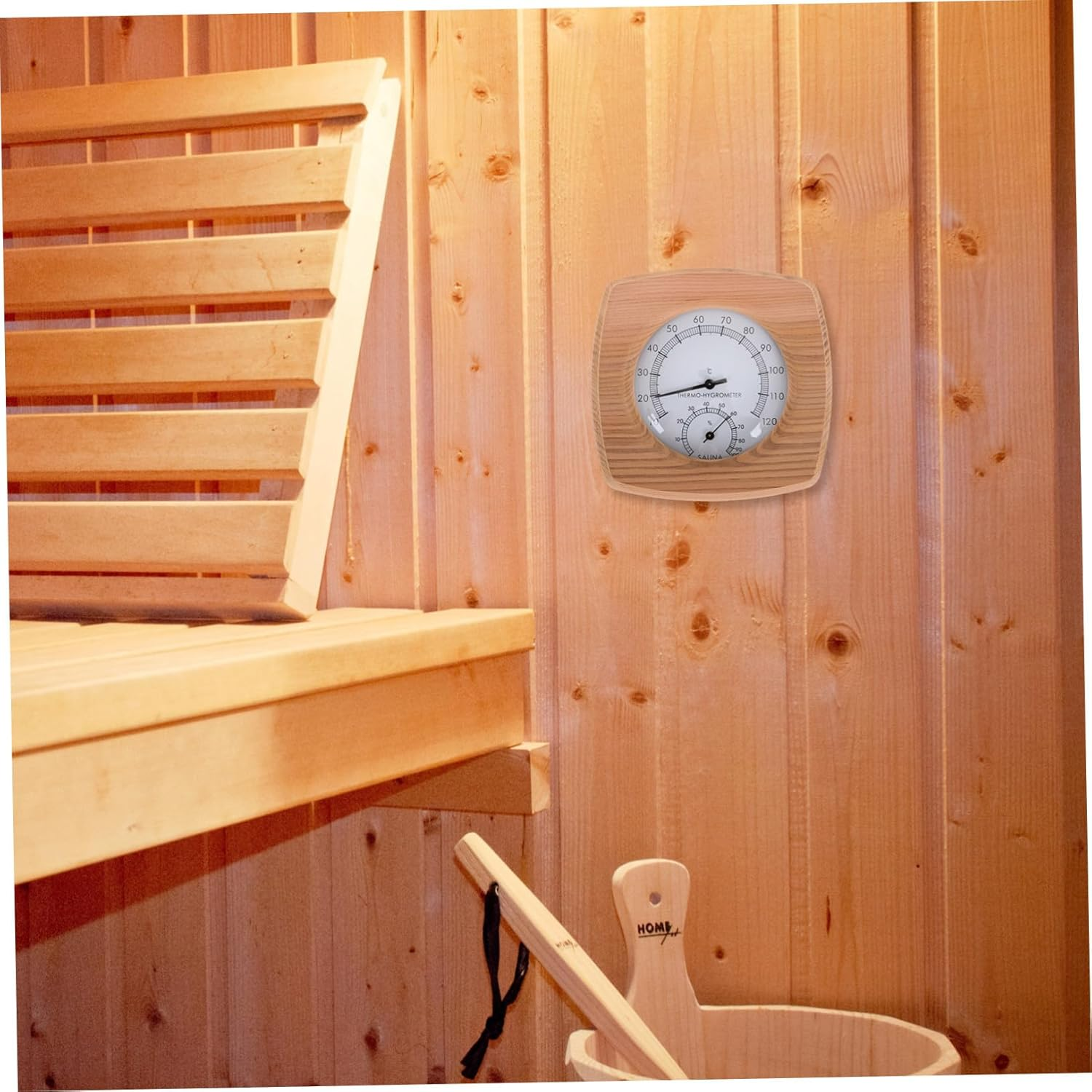 Wooden Sauna Thermometer Hygrometer for Accurate Temperature and Humidity Monitoring Essential Sauna Accessory Bathrooms and High Moisture Areas image number 3
