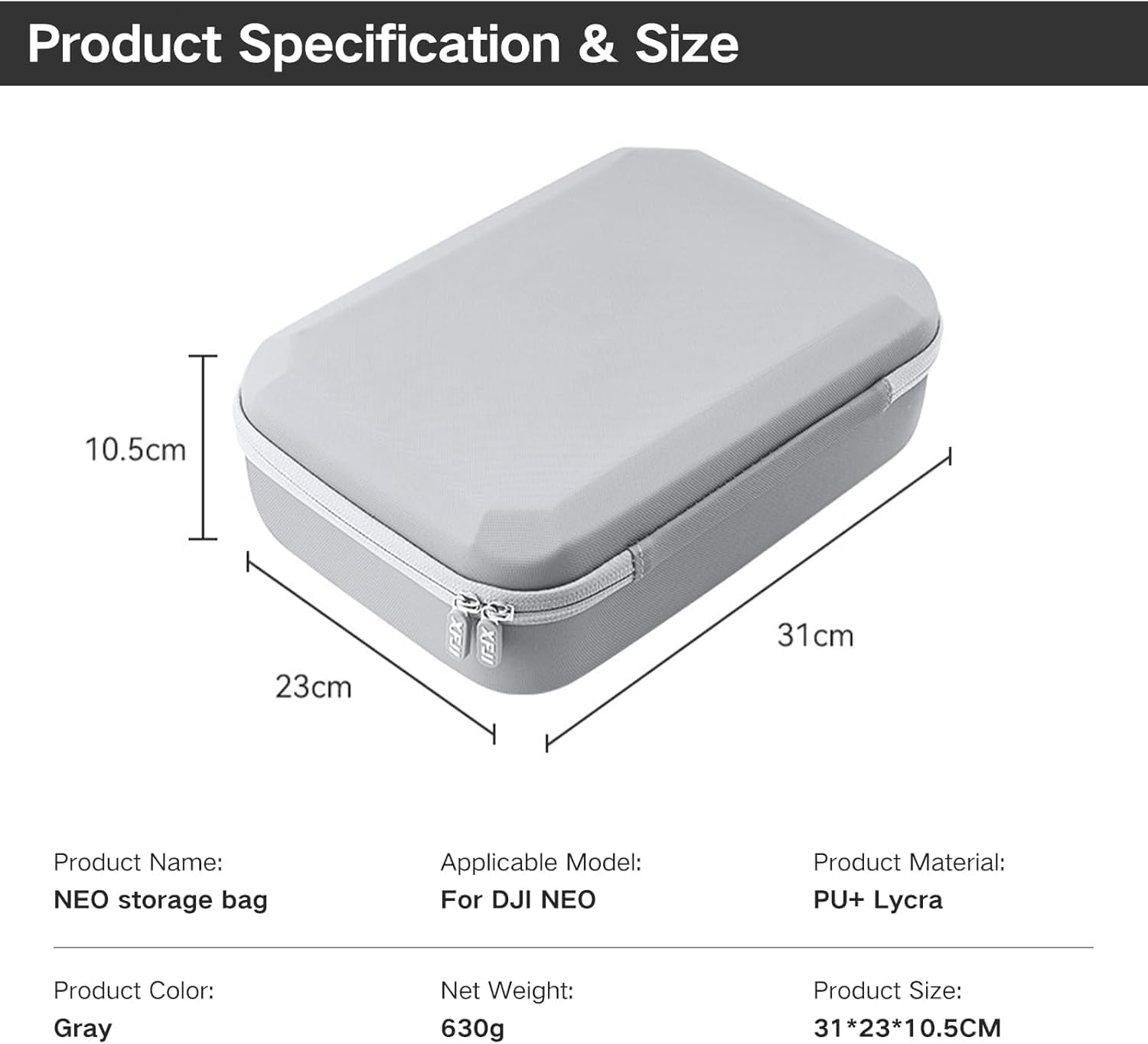 Portable Carrying Case for DJI Neo Drone, Carrying Case Portable Travel Bag for DJI Neo Fly More Combo, Hard Travel Storage Bag Shockproof, Waterproof Accessories Case Protecto