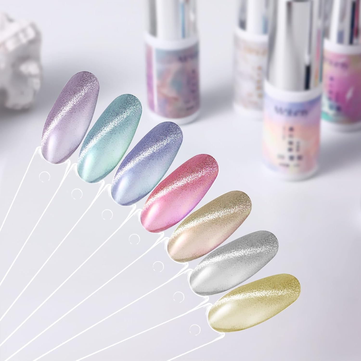 Nail Pattern Sticks, 300 Pieces, Nail Sticks, Nail Colour Display Stand, Semi-Permanent Nail Polish Colour Chart for Nail Art Style and Colour Display with Number Stickers 1-300 image number 3