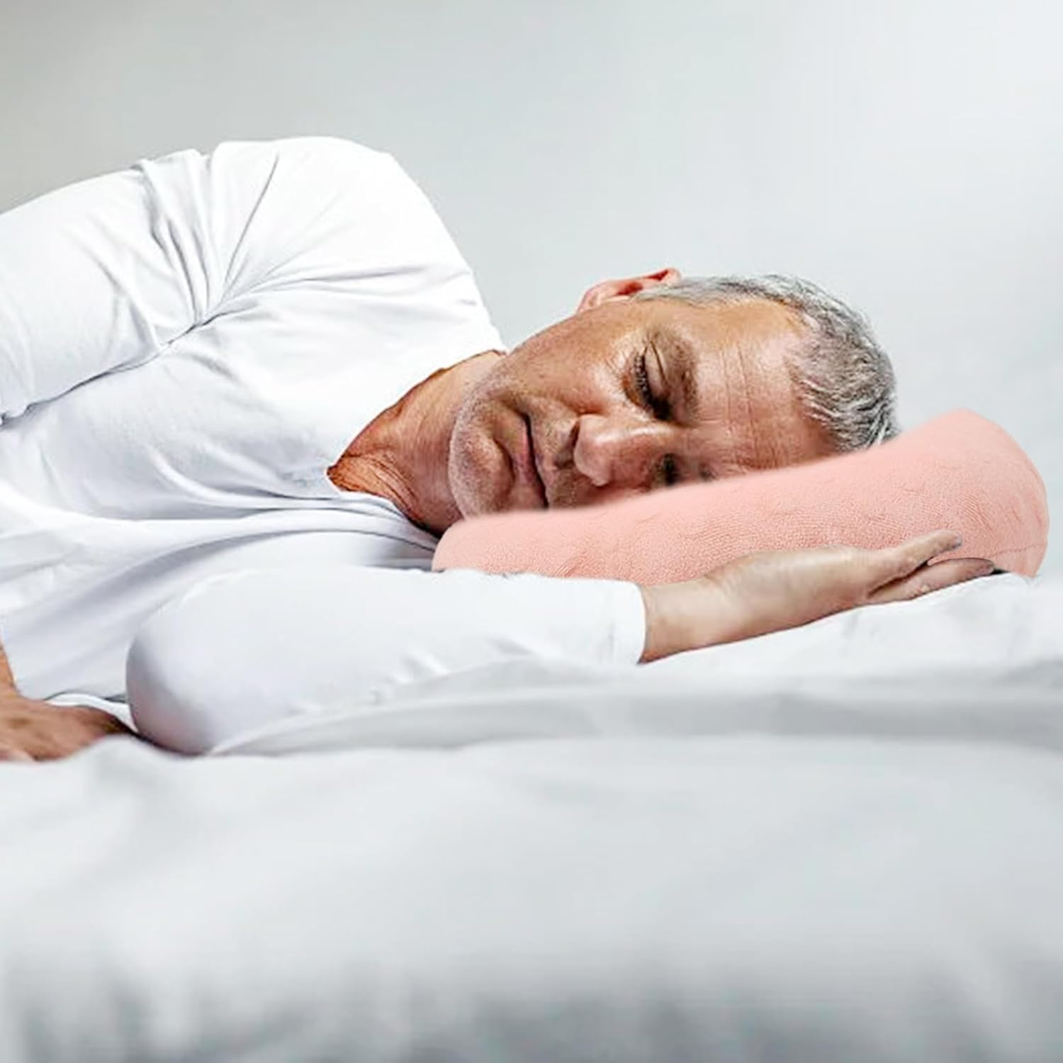 Large Ear Piercing Pillow for Side Sleepers, Side Sleeping Pillow, Ear Protector Pillows with Holes for Ear Pain CNH Piercing Pain Relief Ear Inflammation Pressure Sores Minky Dot (Pink) image number 6