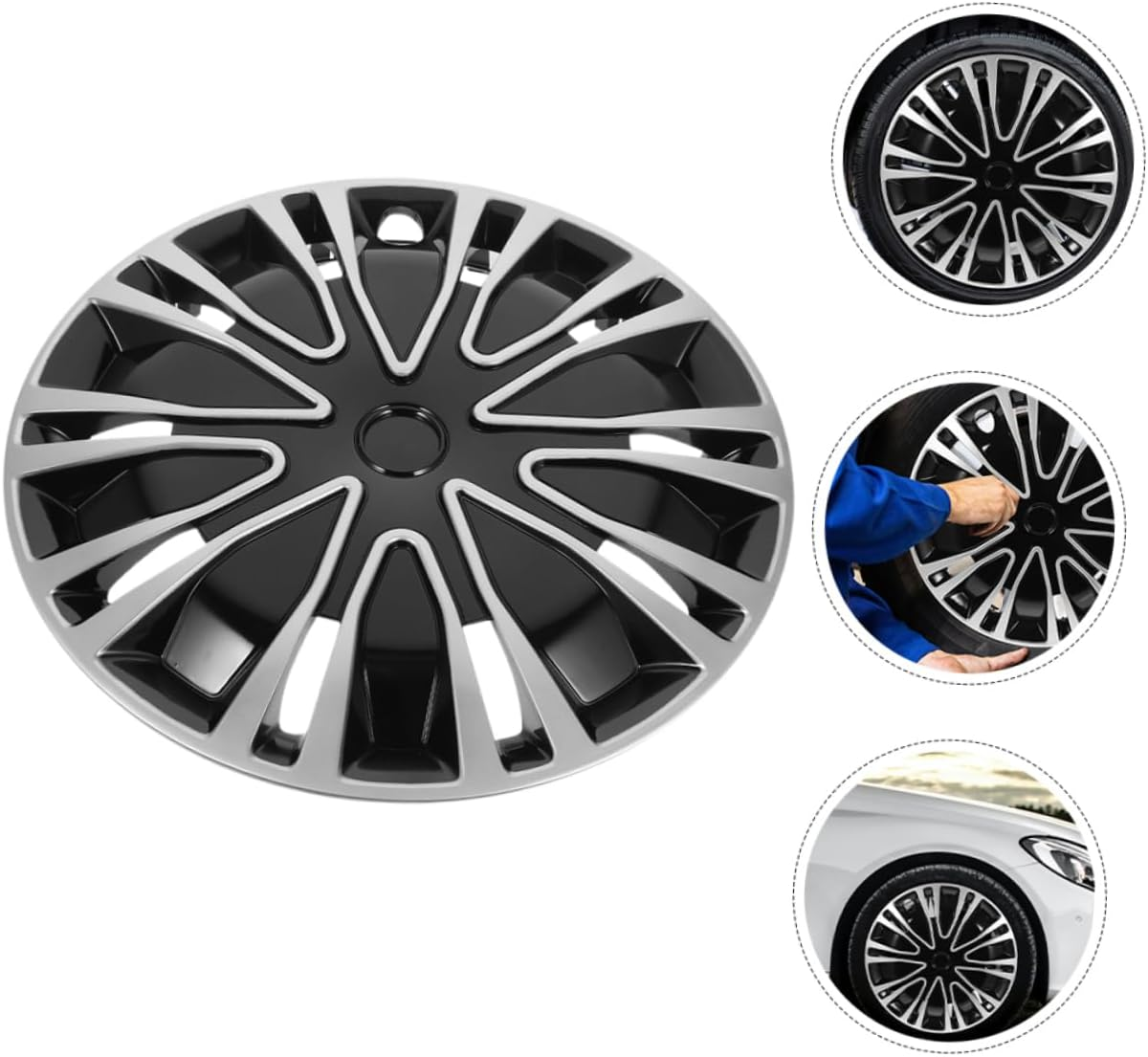 GLEAVI 2Pcs Automotive Wheel Hub Covers Decorative Hubcaps for Car Rim Covers Easy Install Car Interior Accessories image number 6