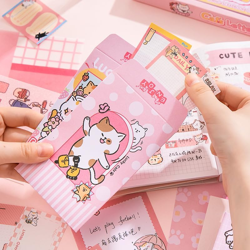 PRSTINCOL Pink Cute Cat Scrapbooking Kit,Kawaii Stationery Scrapbook Supplies Kit with Cat and Dessert Theme for Junk Journal, Bullet A6 Grid Notebook for Adult Teen Girl DIY Gift Kit for Girls image number 5