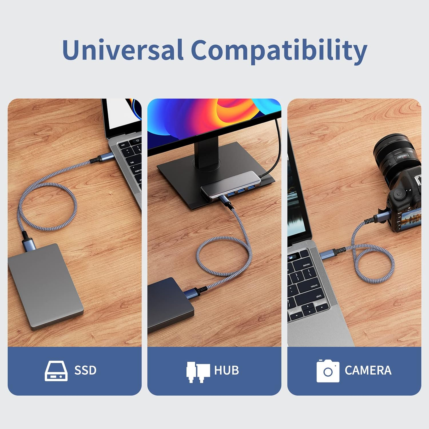 USB C Hard Drive Cable 0.5M, Type C to USB3.0 Micro B Drive Cable Compatible with Portable External Hard Hrives Such as WD Elements, Seagate Expansion, Toshiba, Samsung M3, Galaxy S5, Lacie, Maxtor image number 5