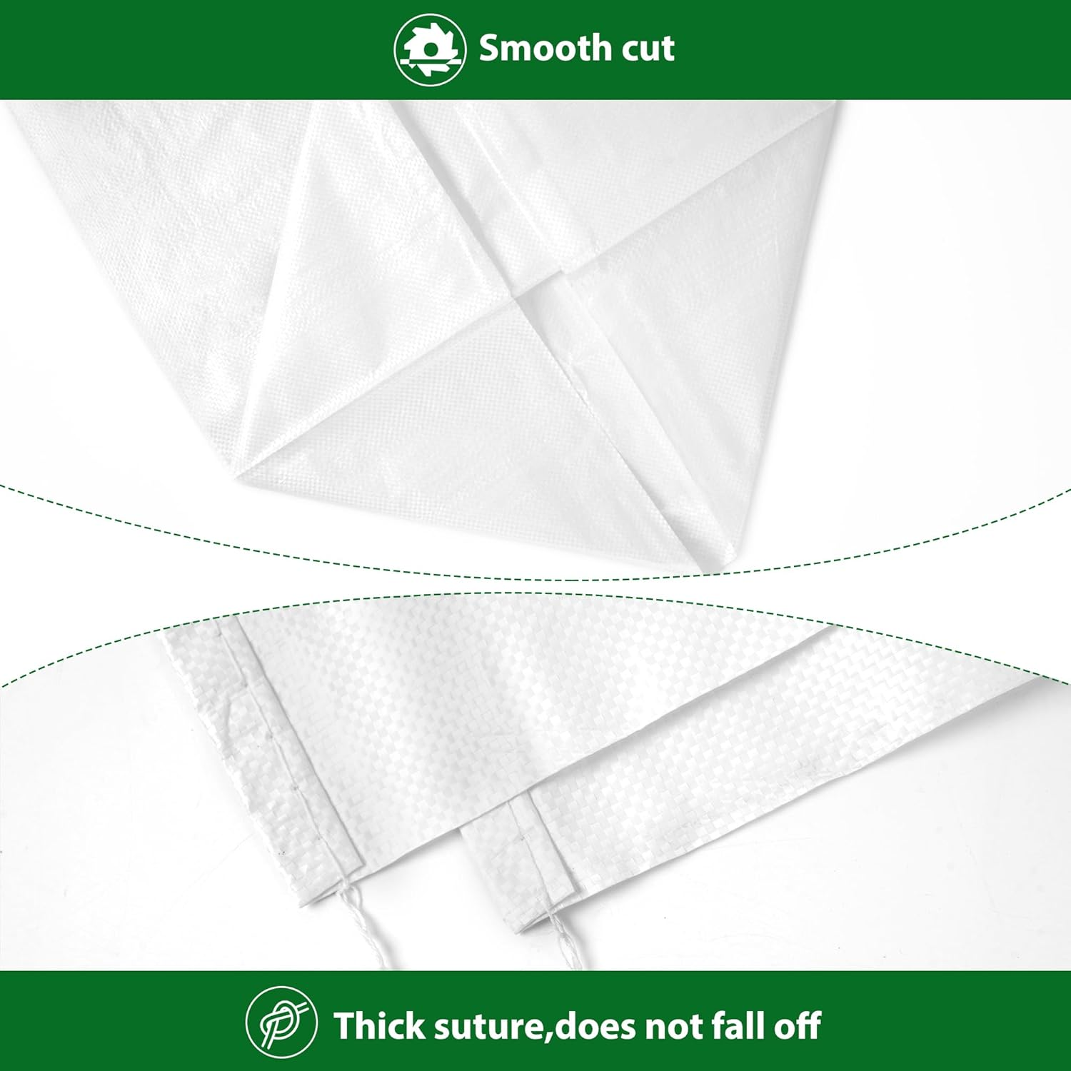 Baypify 12X Sand Bags,Heavy Duty Woven Gravel Bags,20" X 30" Sacks,Used for Flood Control,Builders Garden Waste,Grain Storage and Cargo Handling image number 6