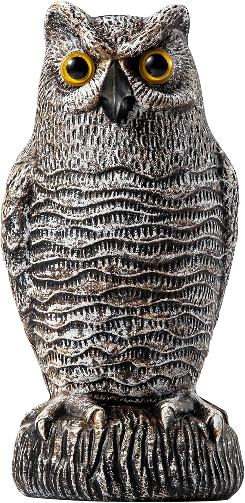 OFFO Bird Scare Devices Plastic Owl Scarecrow for Outdoor Garden, Yard, Pool Decoration, 8.3 Inch Height, Brown and White