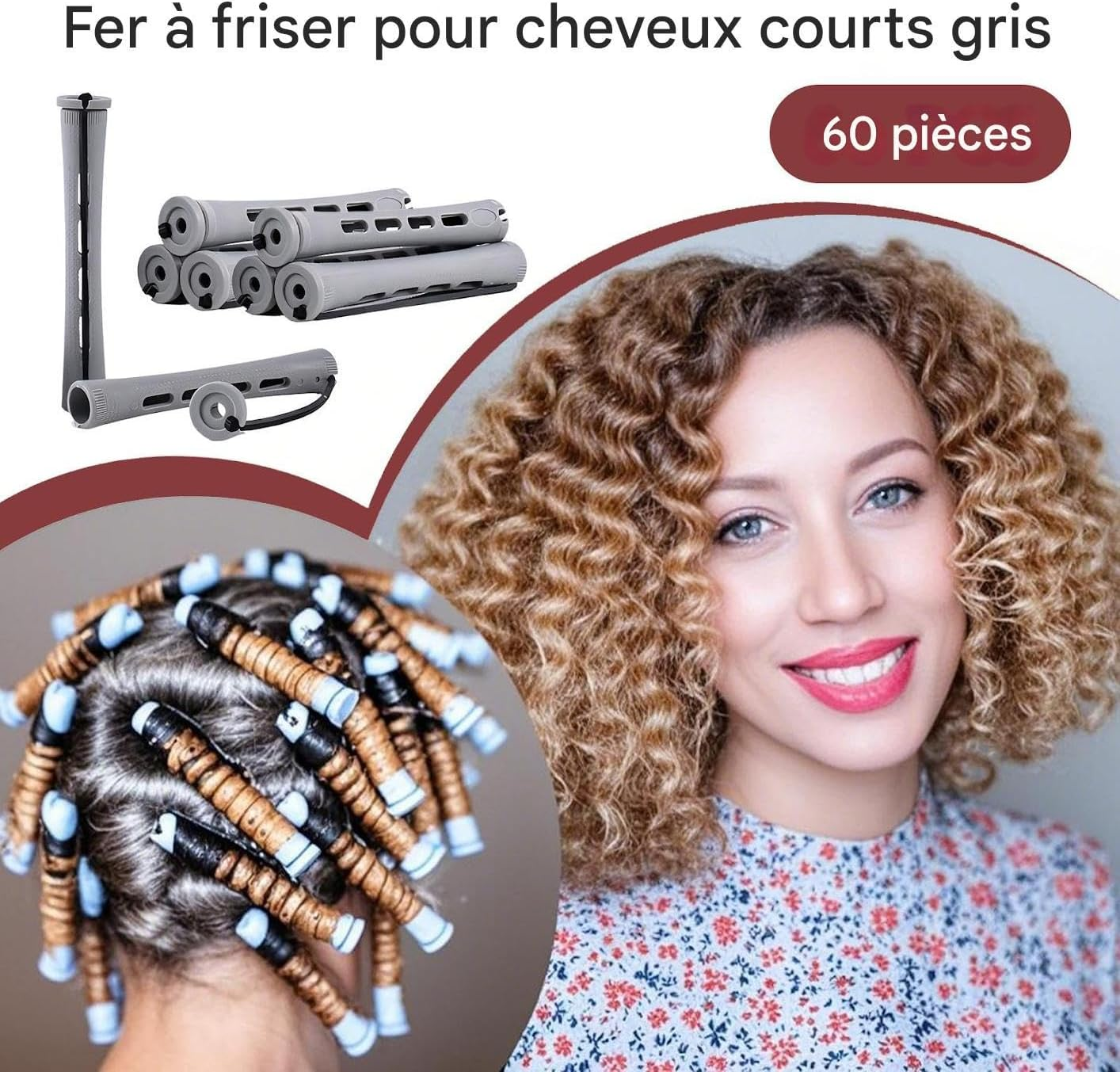 Short Hair Curlers, 60 Pieces Small Curling Curlers for Perm | Women Styling Tools Curls Accessories Supplies for Travel School Salon Hairdressing Home Beauty image number 3