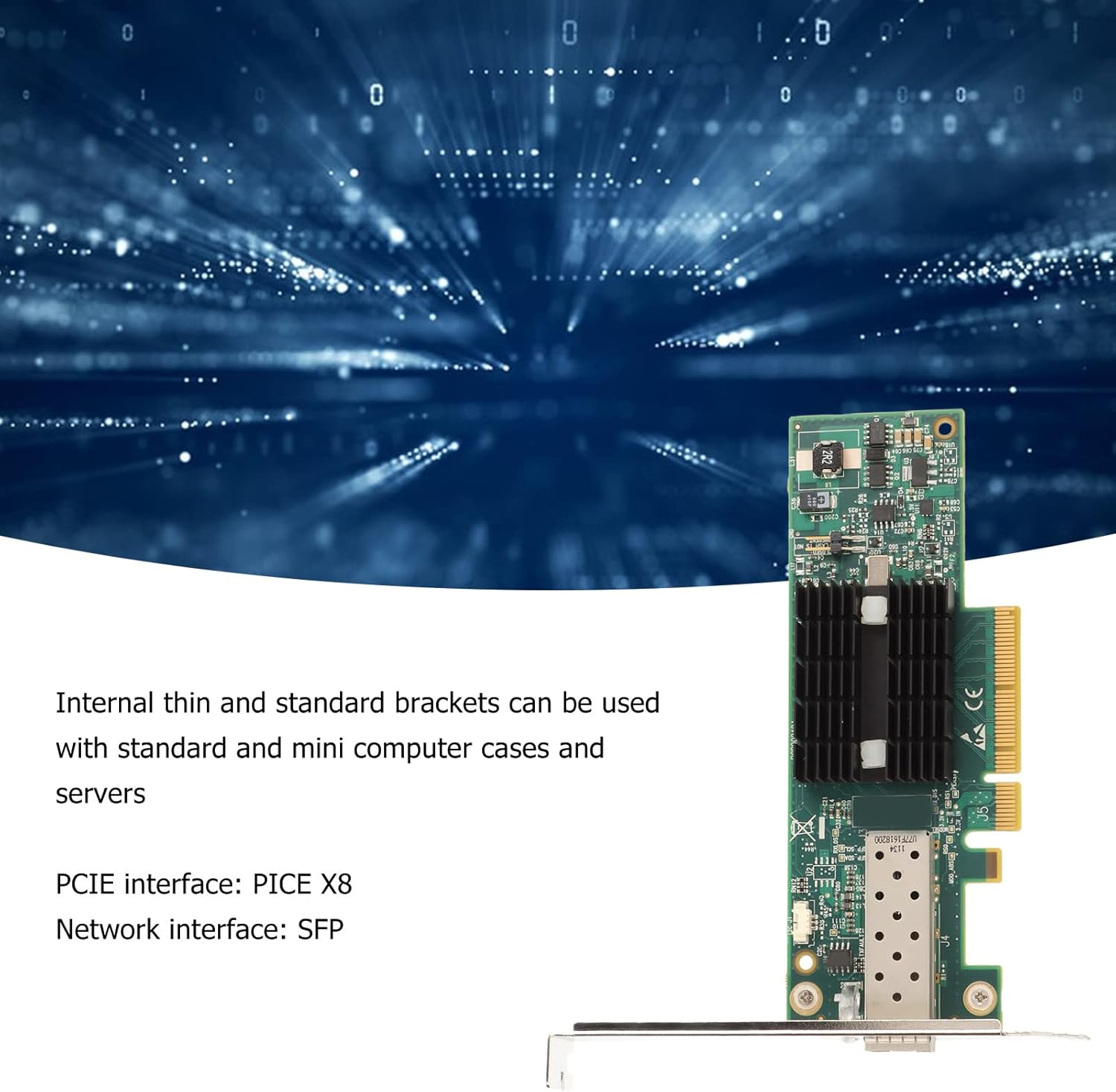 PCIE Network Card, MNPA19 10Gbps Network Card for Mellanox Connectx 2 Optical Network Card 3XUE. image number 2