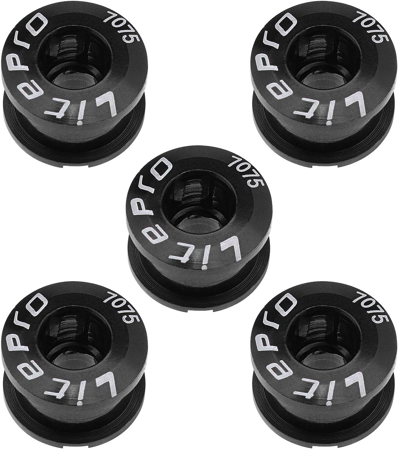 SING F LTD 5Pcs M8 Single Chainring Bolts Kit 7075 Aluminum Alloy Chainwheel Bolts & Nuts Cycling Disc Screws for Road Bike Mountain Bike BMX MTB