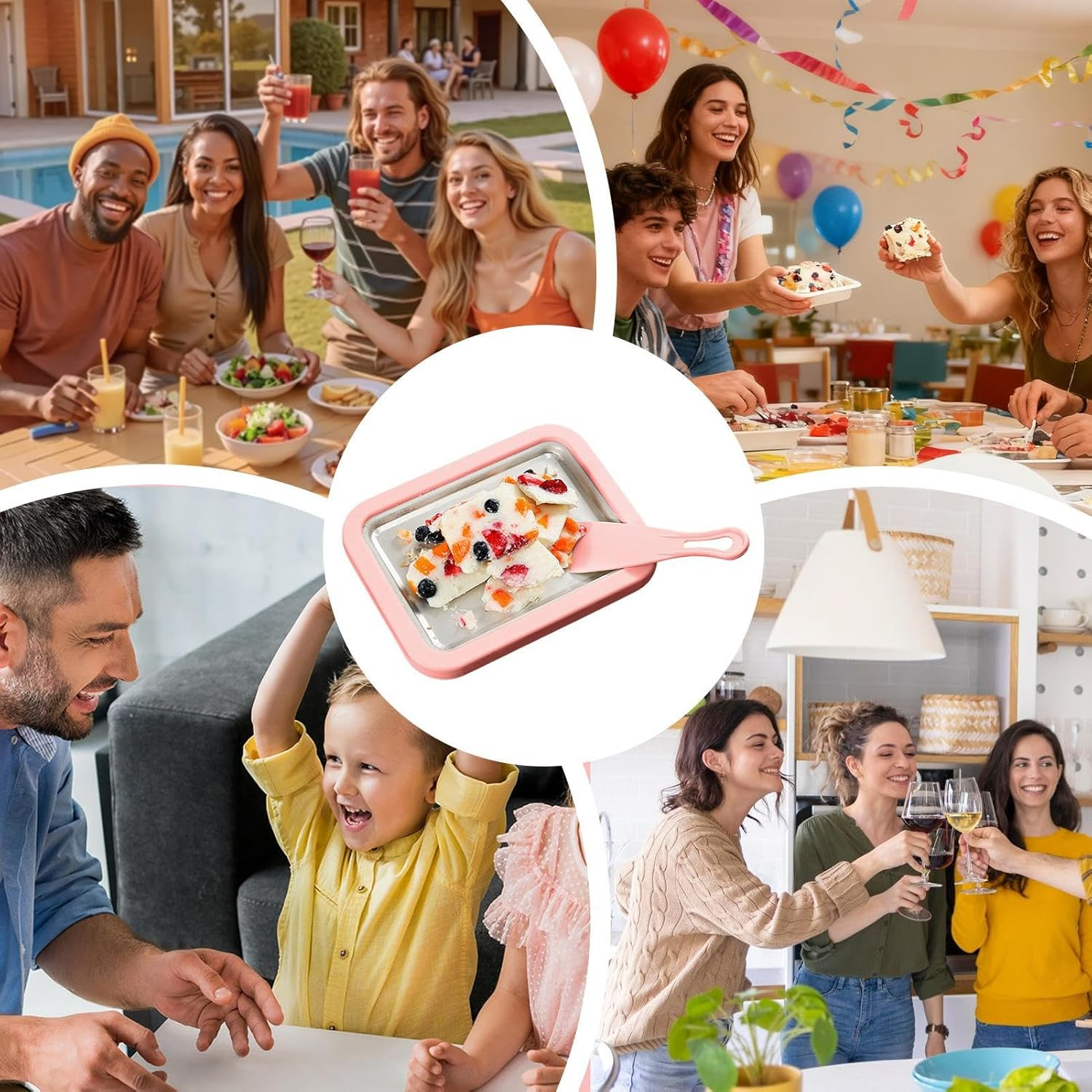 Rolled Ice Cream Machine,Homemade Yogurt Tray | Instant Cold Plate with 2 Spatulas,For Adults Home Kitchen Party Family Gathering Outdoor Holiday image number 7