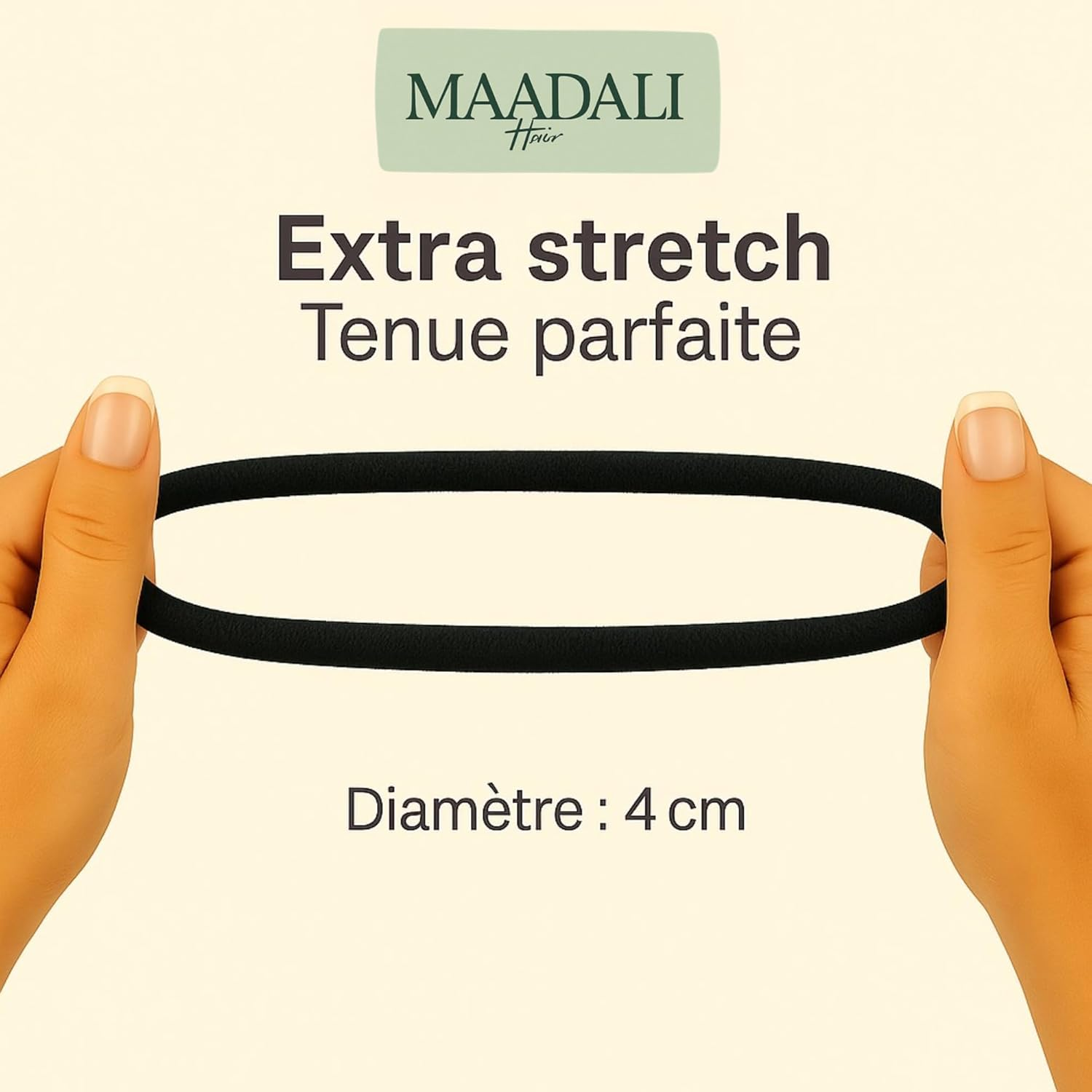 Maadali Hair Bobbles for Thick Hair, Black, Pack of 7, Hair Bobbles for Women, Durable, Soft, for Normal to Thick Hair, No Metal, Perfect Hold and Pain Free image number 5