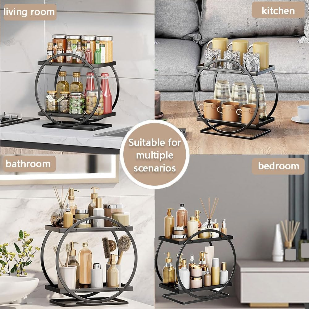 2-Tier Makeup Organizer for Vanity &ndash; Large Capacity Skincare & Perfume Storage Rack, Countertop Cosmetic Display Tray for Bathroom, Dresser, Bedroom Decor image number 6