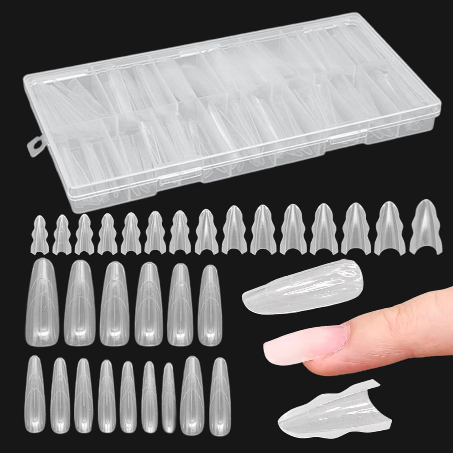 Nail Forms - Sandwich Structure Full Cover Beauty Tool,Soft Gel Nail Tips | for Home Family Travel Holiday Salon Spa Wedding Bridal Pedicure Beauty Makeup
