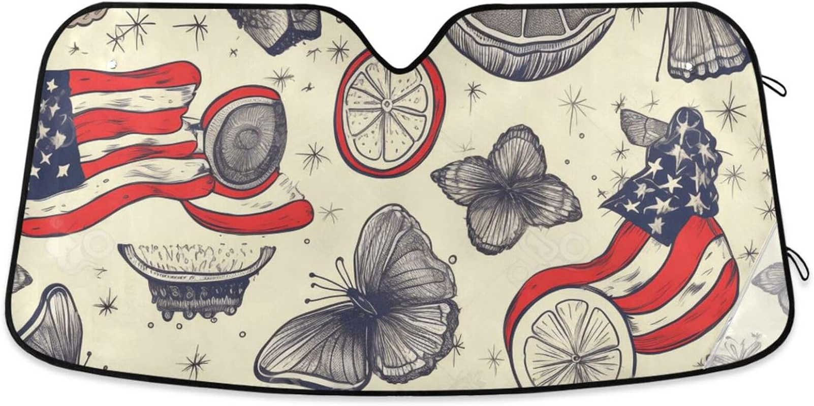 Cherry Blossoms Peacock Retro Pattern Car Windshield Sun Shade Front Windshield Sun Shade Keep Vehicle Cool