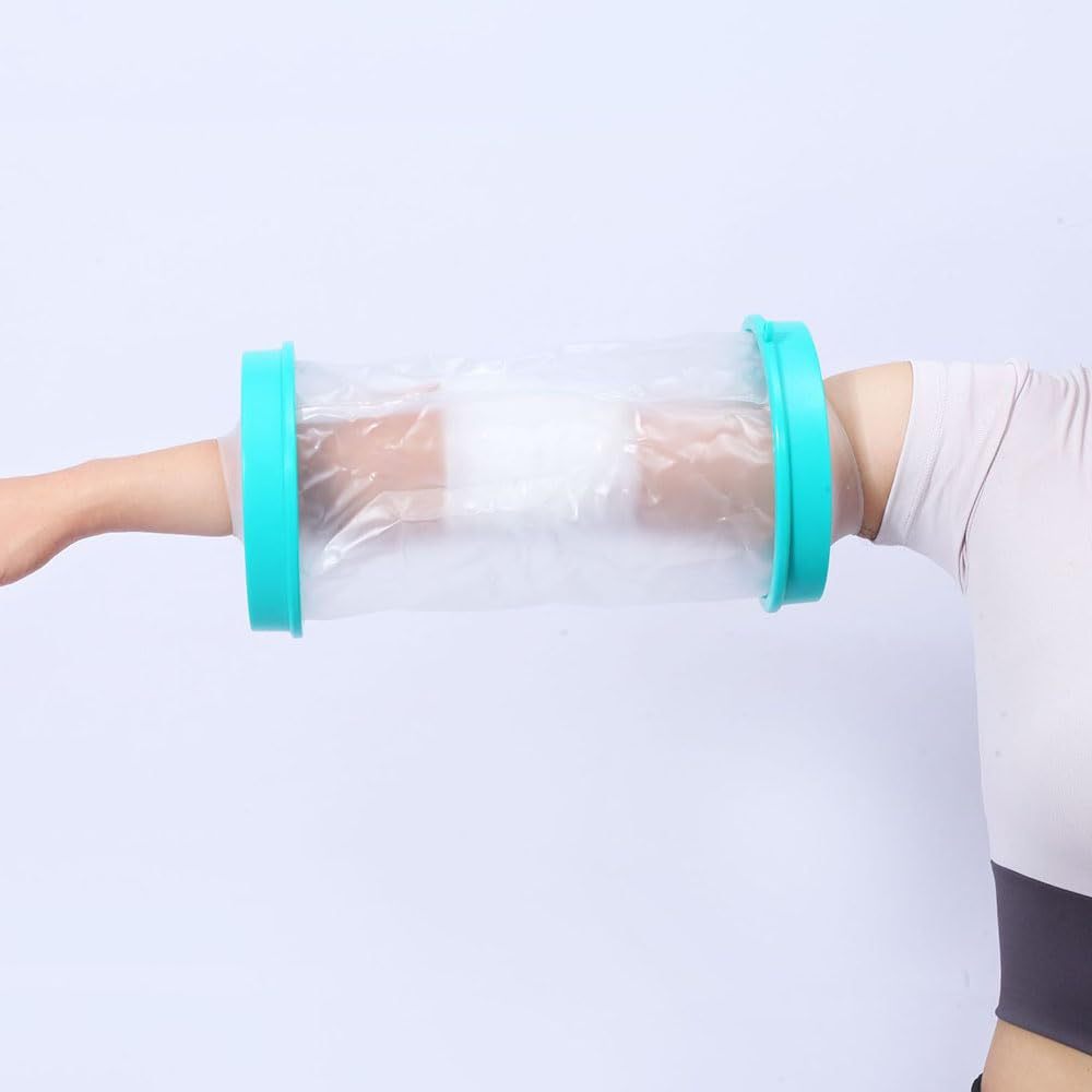 Arm Cast Bandage Protector Waterproof Sealed Cover for Adult Bath Shower, Keep Wounds & Burns Dry, Hands Elbow Reusable Blue Soft Comfortable (Adult Elbow) image number 1