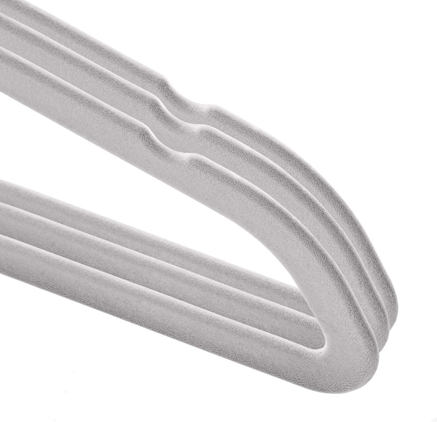 Casafield 50 Velvet Baby Hangers - 11" Size for Infant & Toddler Clothes - Gray - Black image number 7