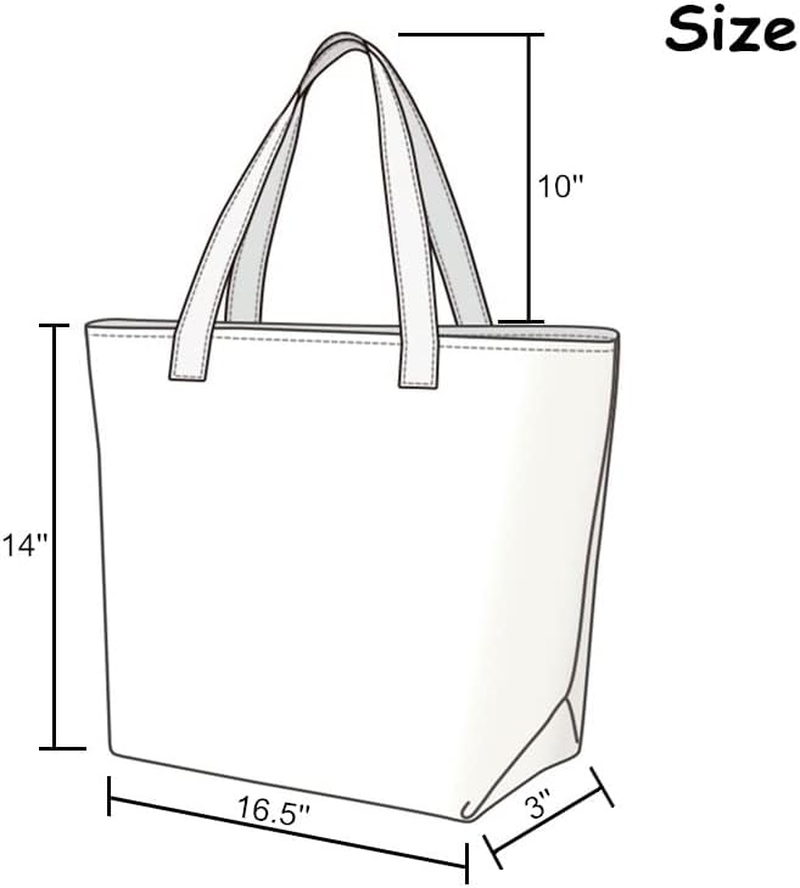 Cat Canvas Tote Bag, Large Cute Tote Bag for Women with Zip, Cotton Reusable Shopping Bag with Pocket, Shopper Bag Cat Lovers Gift image number 5