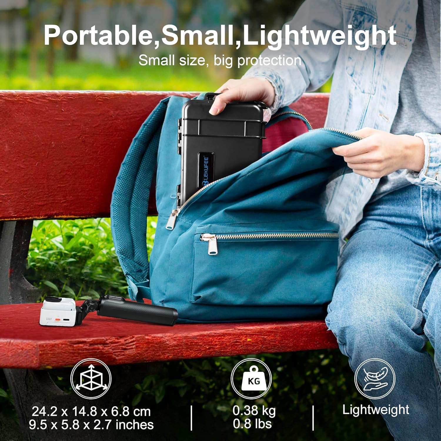 Lekufee Travel Waterproof Hard Case for Insta360 GO Ultra, Standard Bundle, Creator Bundle, and Other Accessories(Case & Bag Only) image number 3