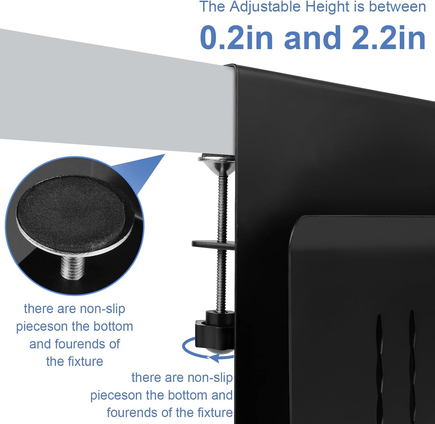 Desk Side Organiser, No Drill Adjustable Desk Organizer Storage, Clamp-On Desks Shelf with Pegboard Accessories, with Magnetic Pen Holder, Desk Storage Holder for Office and Home image number 5