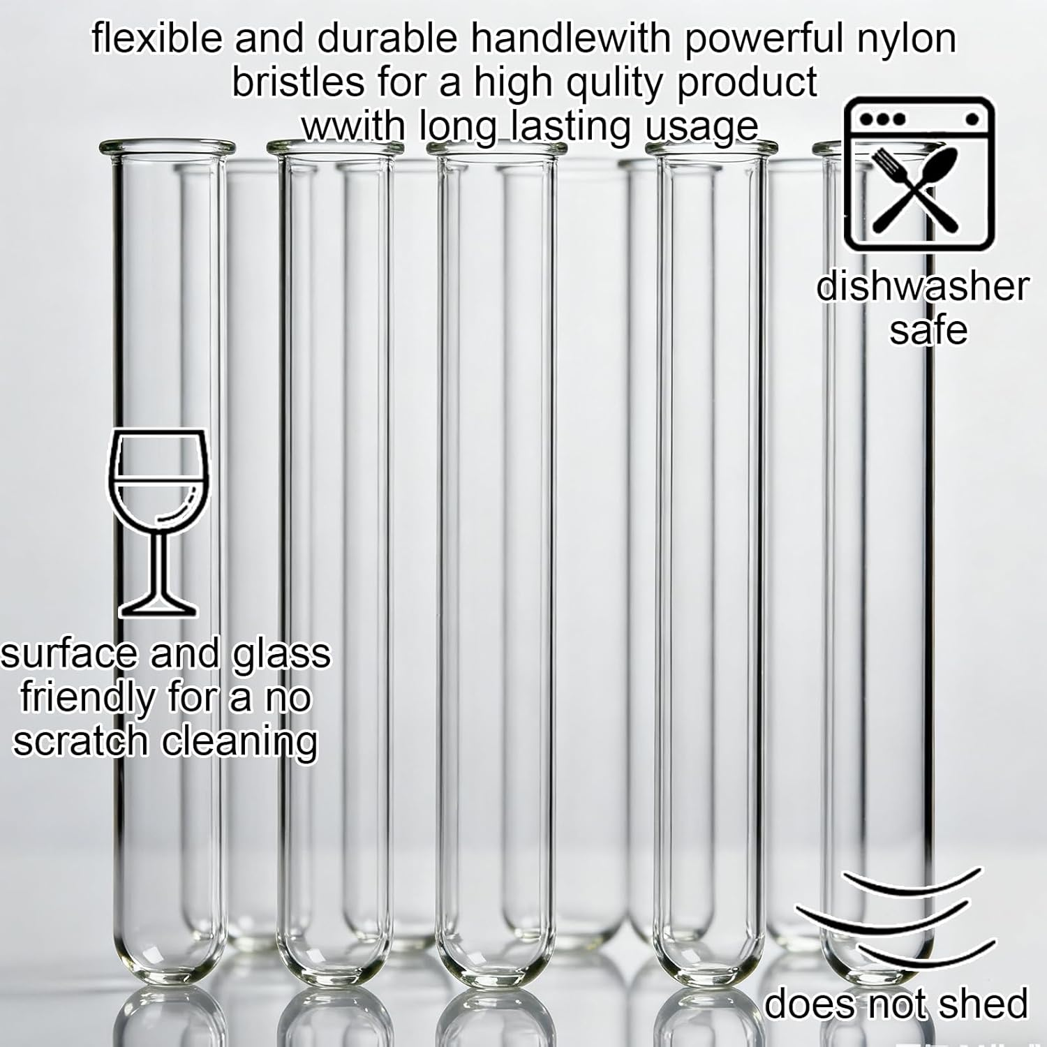 10Pcs Straw Cleaner Brush - Extra Long Pipe Cleaners & Bottle Brush Cleaner for Tumbler, Sippy Cup, Bottle and Pipes (Black) image number 5