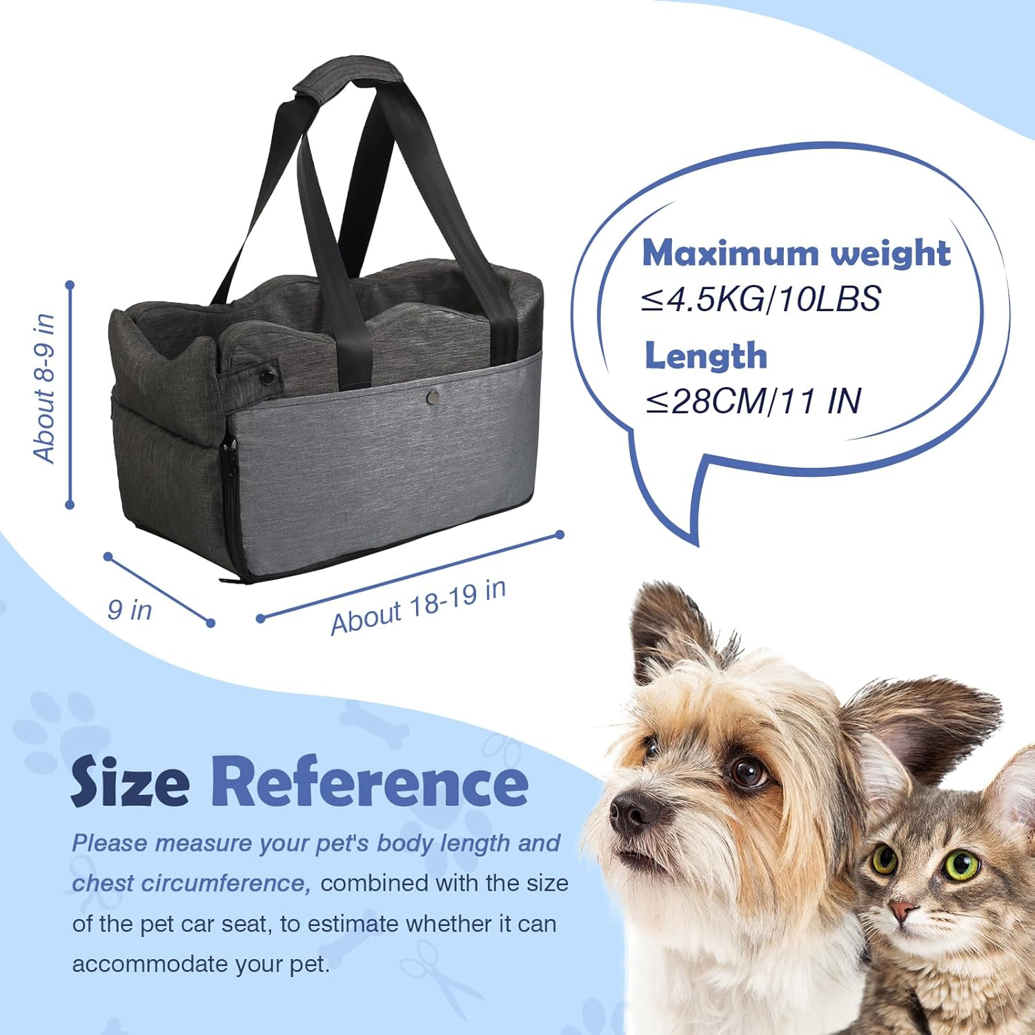 Dog Car Seat for Small Dog,Console Pet Booster Seat for Puppies 5-10 Pounds Travel Carrier image number 1